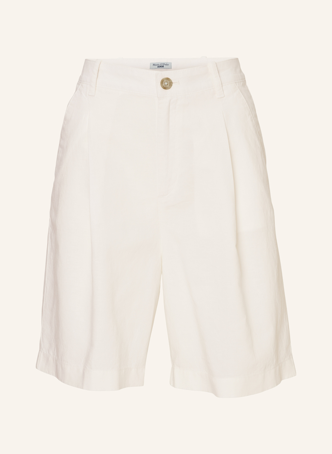 Marc O'Polo DENIM Bundfalten-Shorts: WEISS