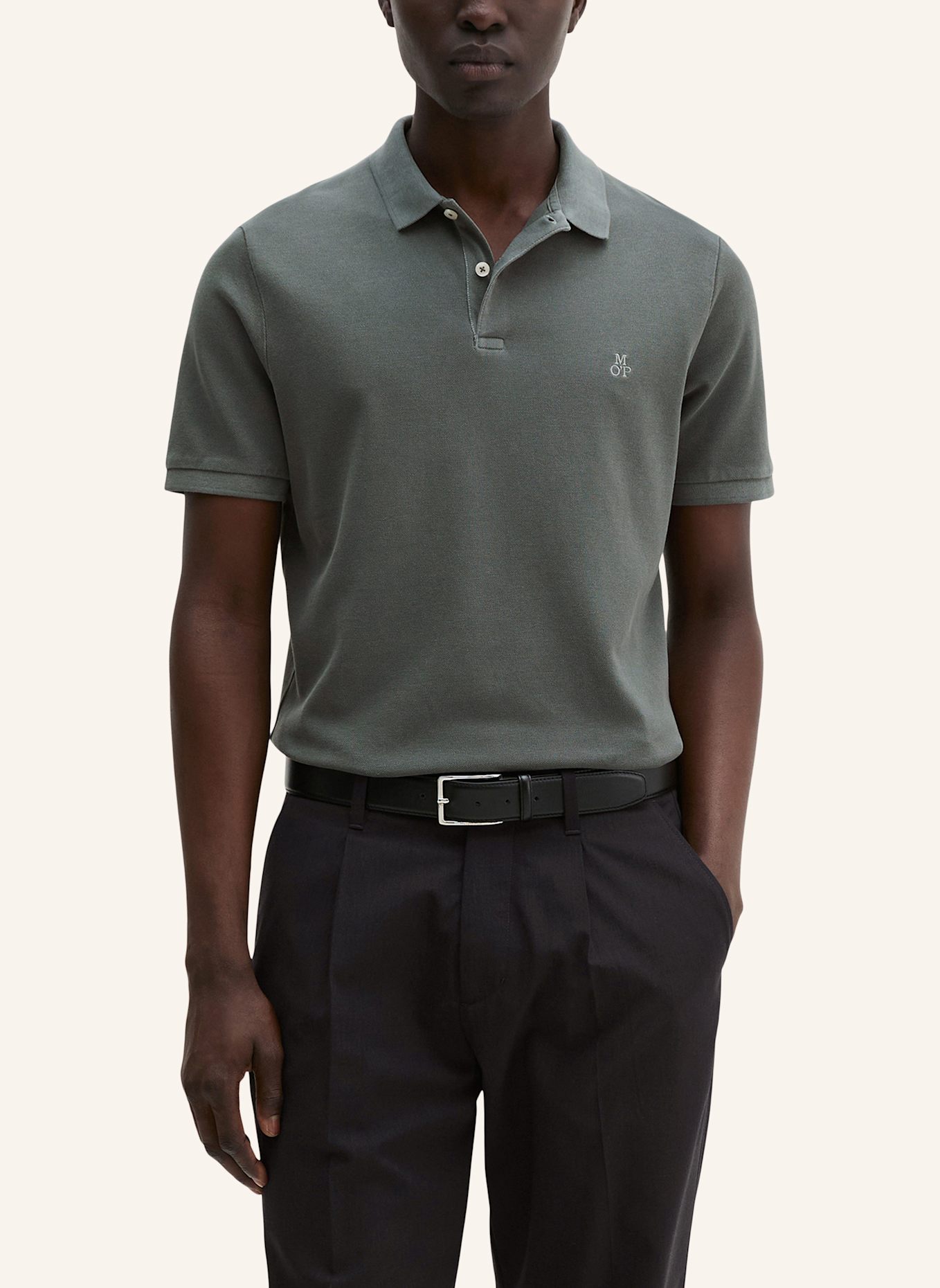 Marc O'Polo Piqué-Poloshirt Shaped Fit: GRAU