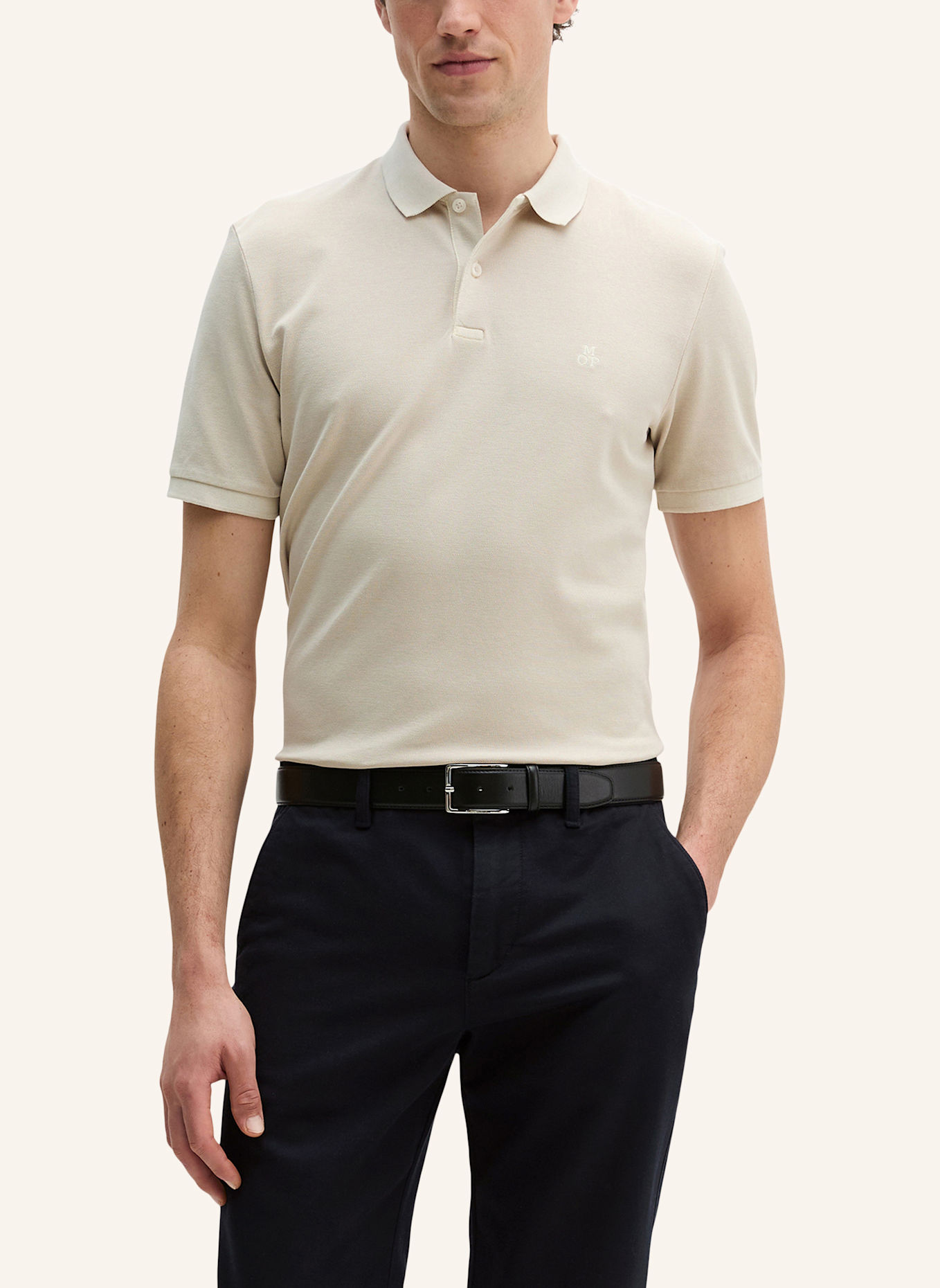 Marc O'Polo Piqué-Poloshirt Shaped Fit: BEIGE