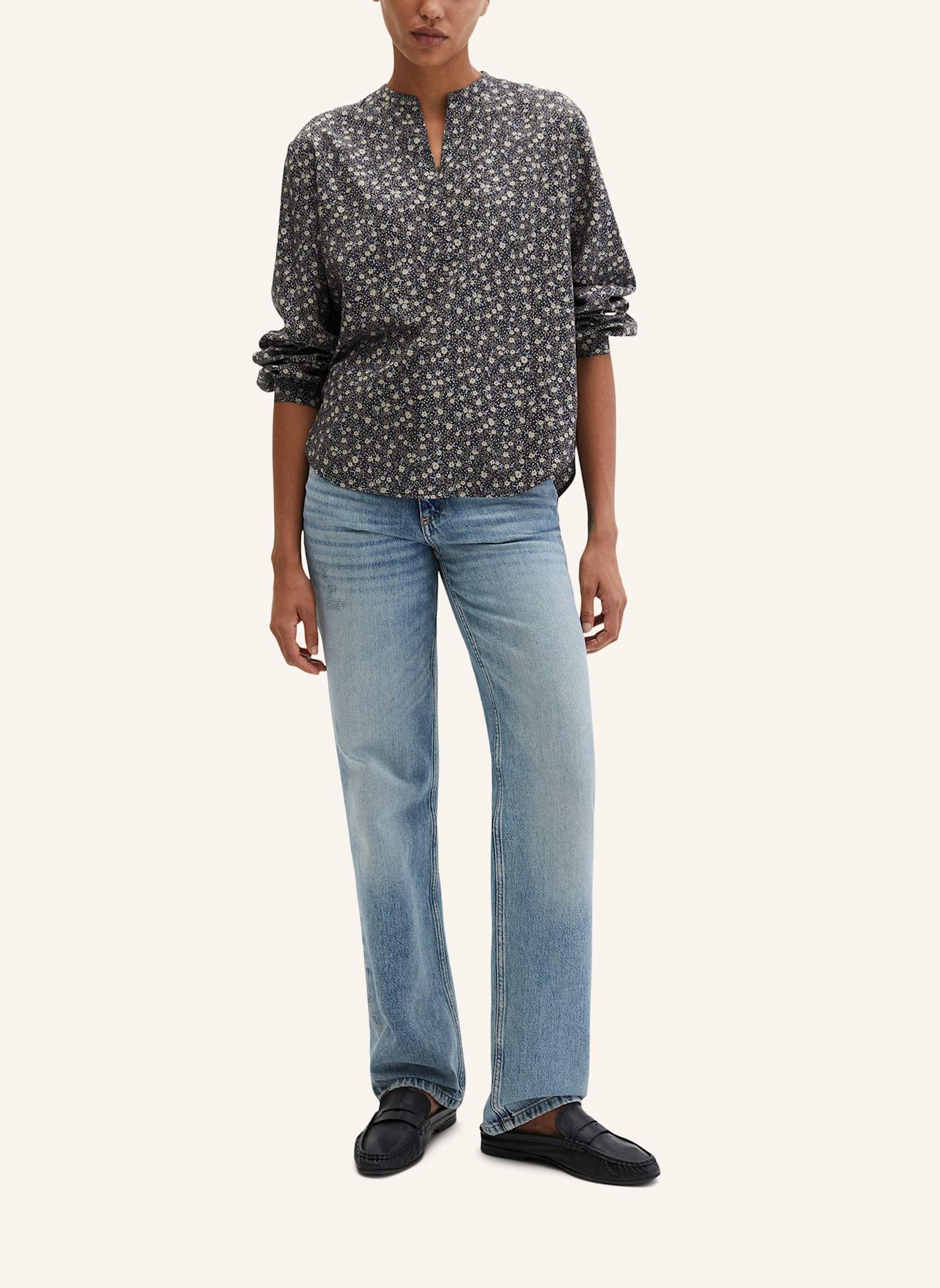 Marc O'Polo Print-Bluse: GRAU