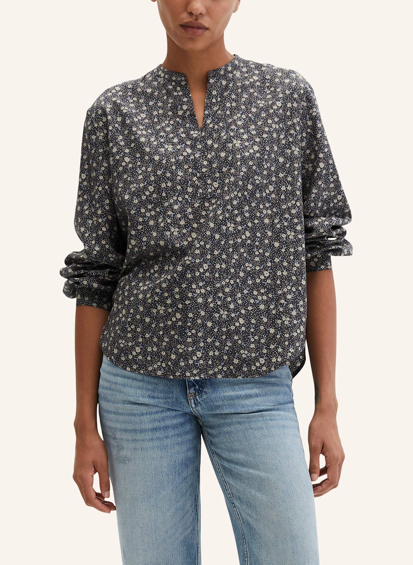 Marc O'Polo Print-Bluse: GRAU