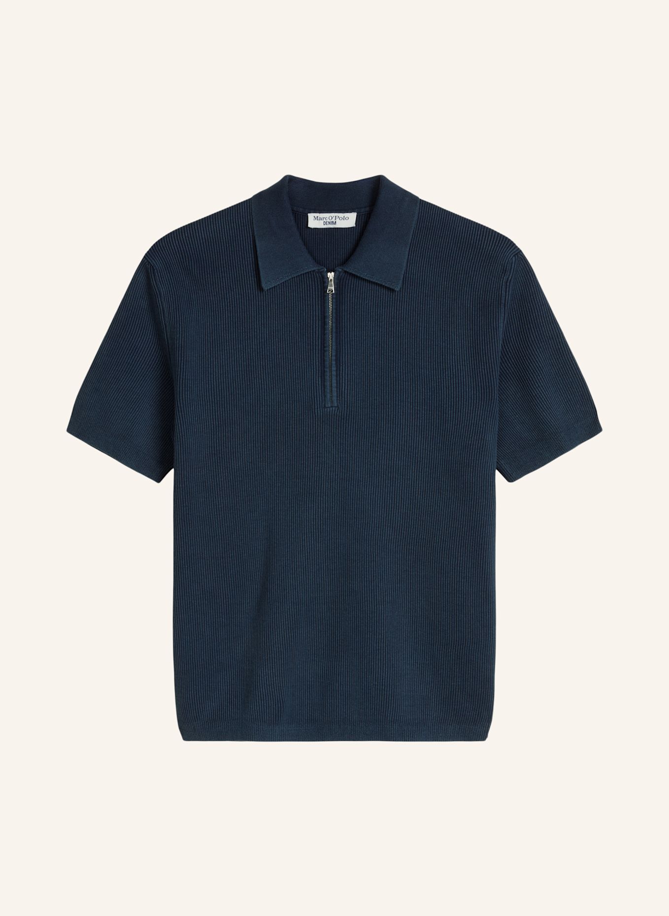 Marc O'Polo DENIM Strick-Poloshirt: DUNKELBLAU