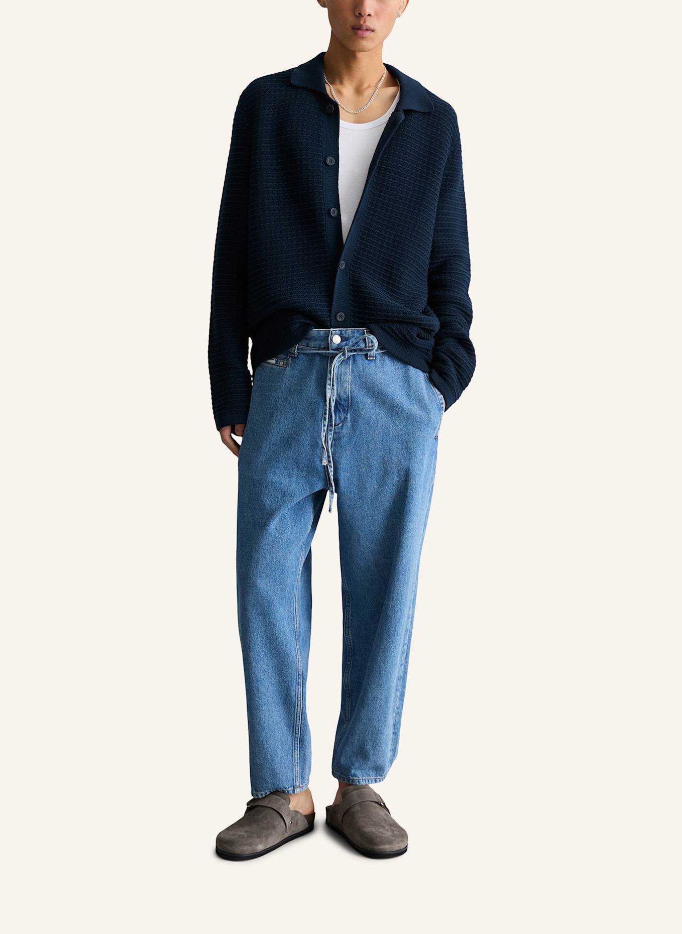 Marc O'Polo DENIM Strickjacke: DUNKELBLAU
