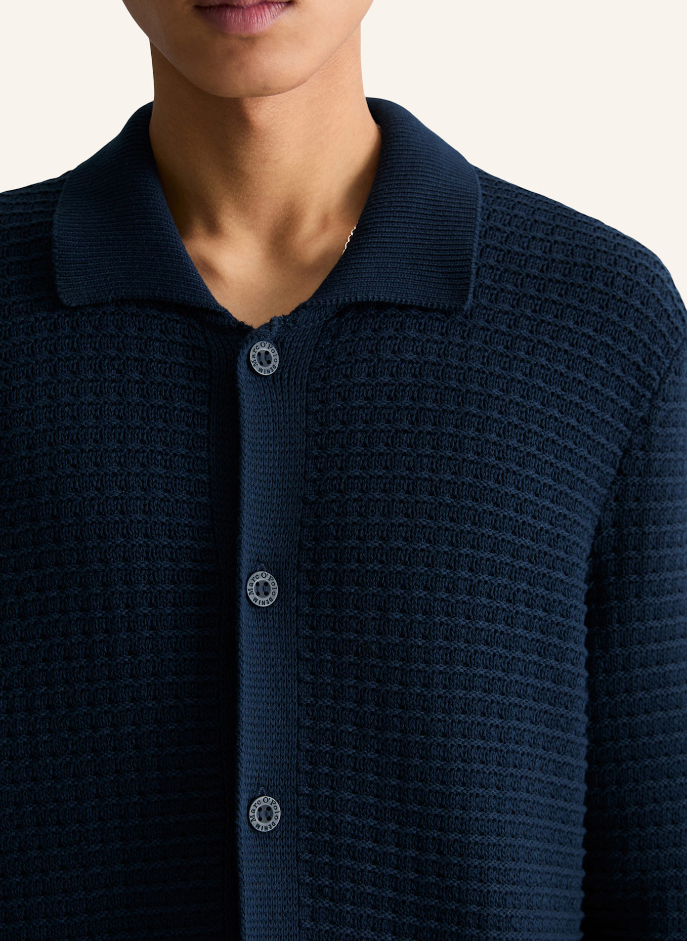 Marc O'Polo DENIM Strickjacke: DUNKELBLAU