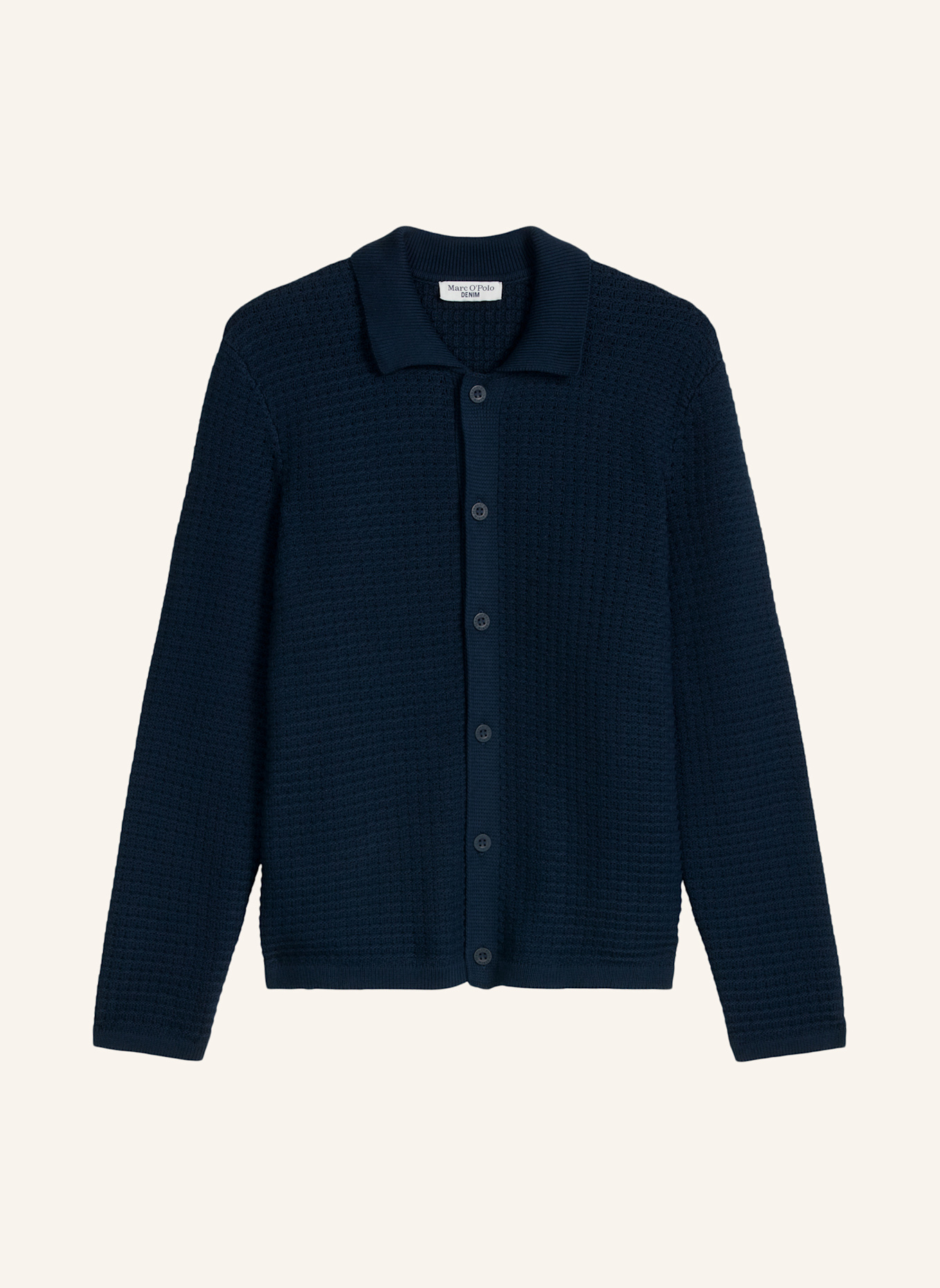 Marc O'Polo DENIM Strickjacke: DUNKELBLAU