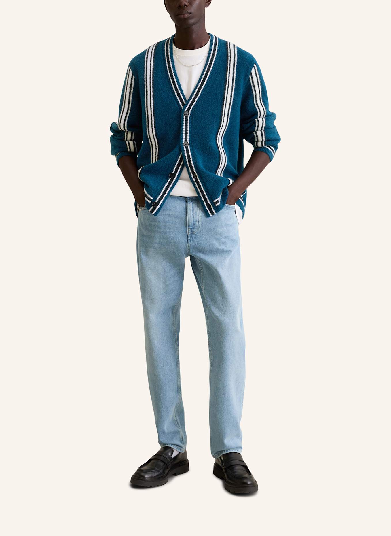 Marc O'Polo DENIM Strickjacke: DUNKELBLAU