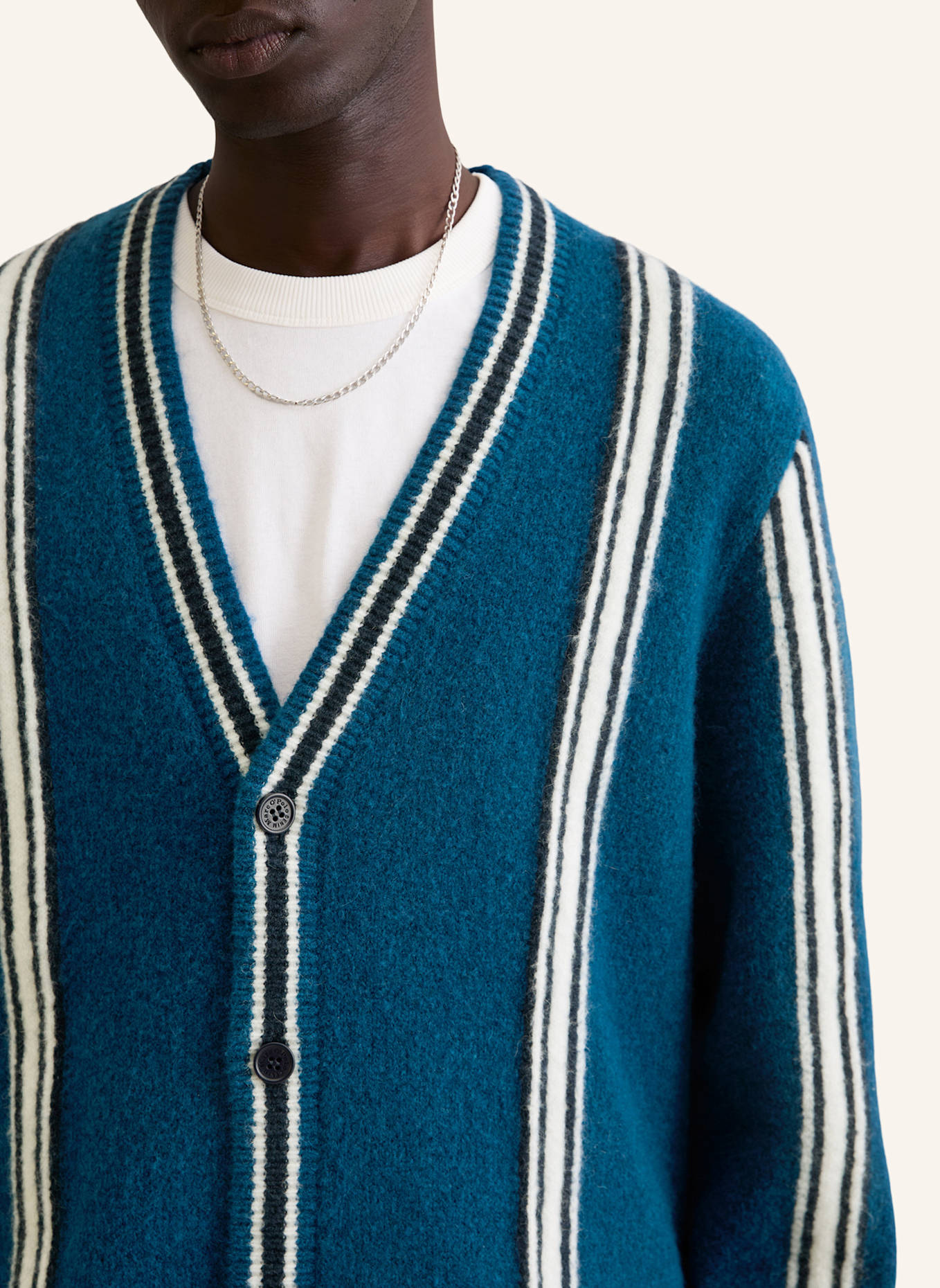 Marc O'Polo DENIM Strickjacke: DUNKELBLAU