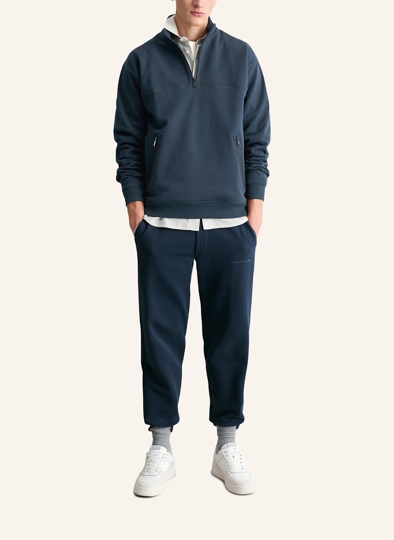 Marc O'Polo DENIM Sweat-Troyer: DUNKELBLAU