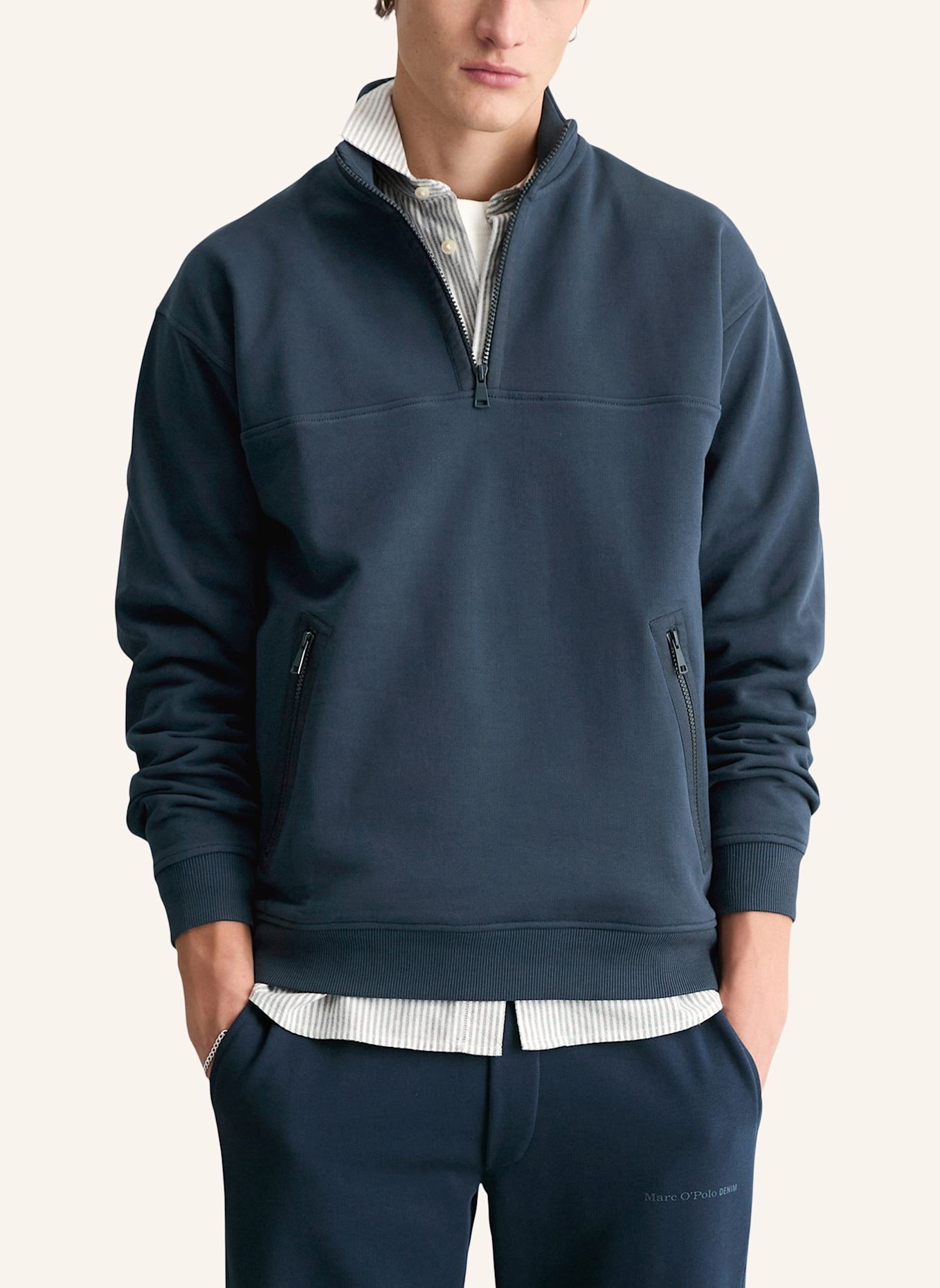 Marc O'Polo DENIM Sweat-Troyer: DUNKELBLAU