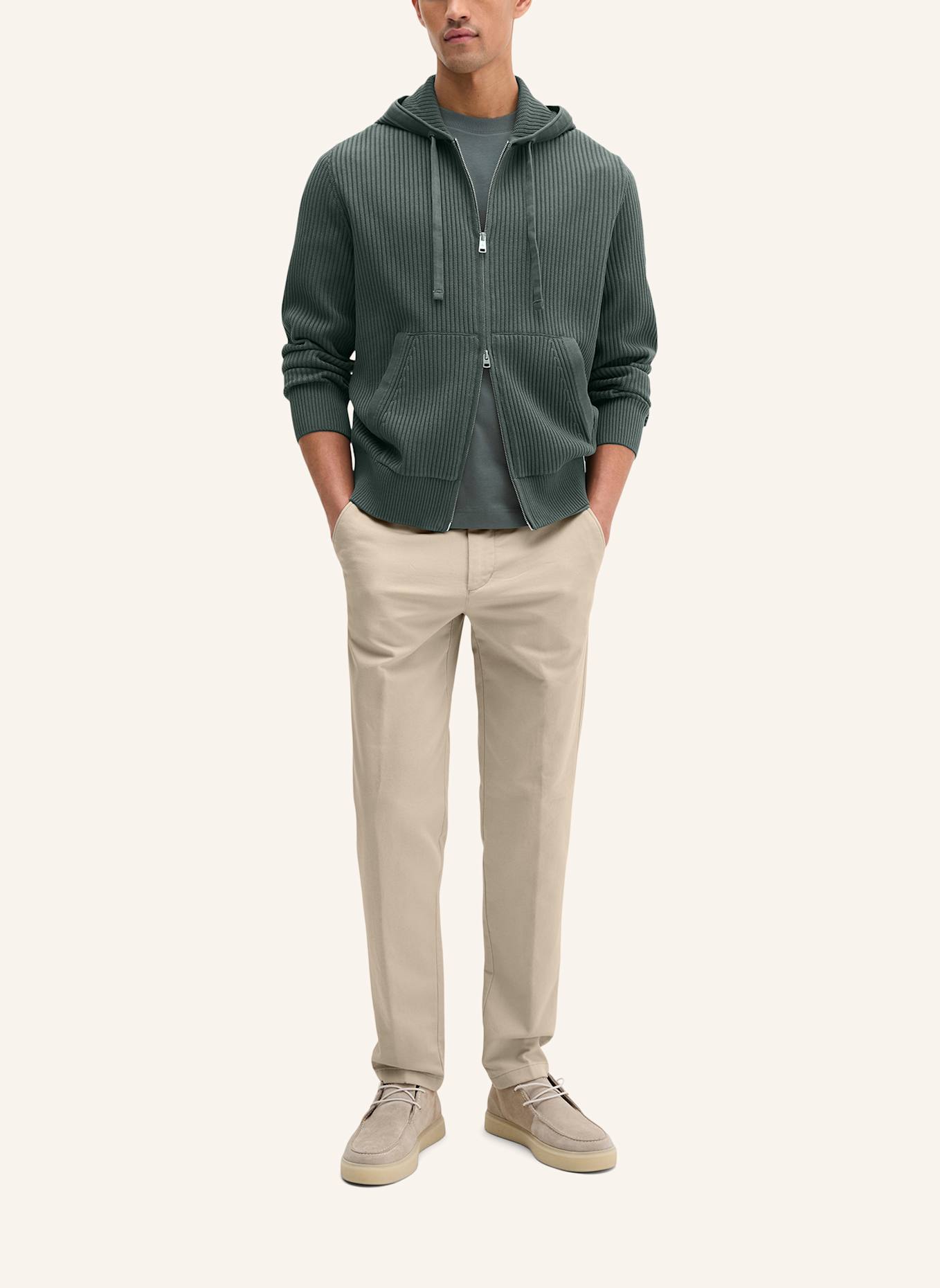 Marc O'Polo Kapuzen-Strickjacke: DUNKELGRAU