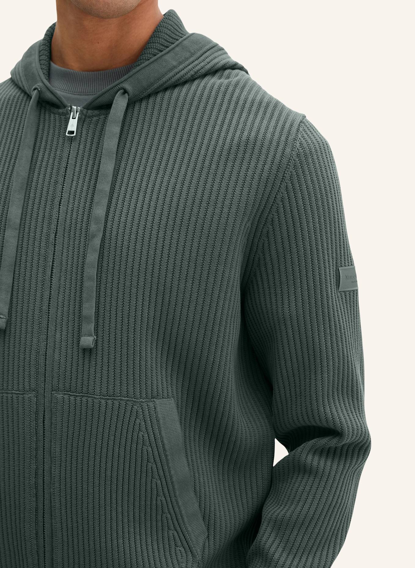 Marc O'Polo Kapuzen-Strickjacke: DUNKELGRAU