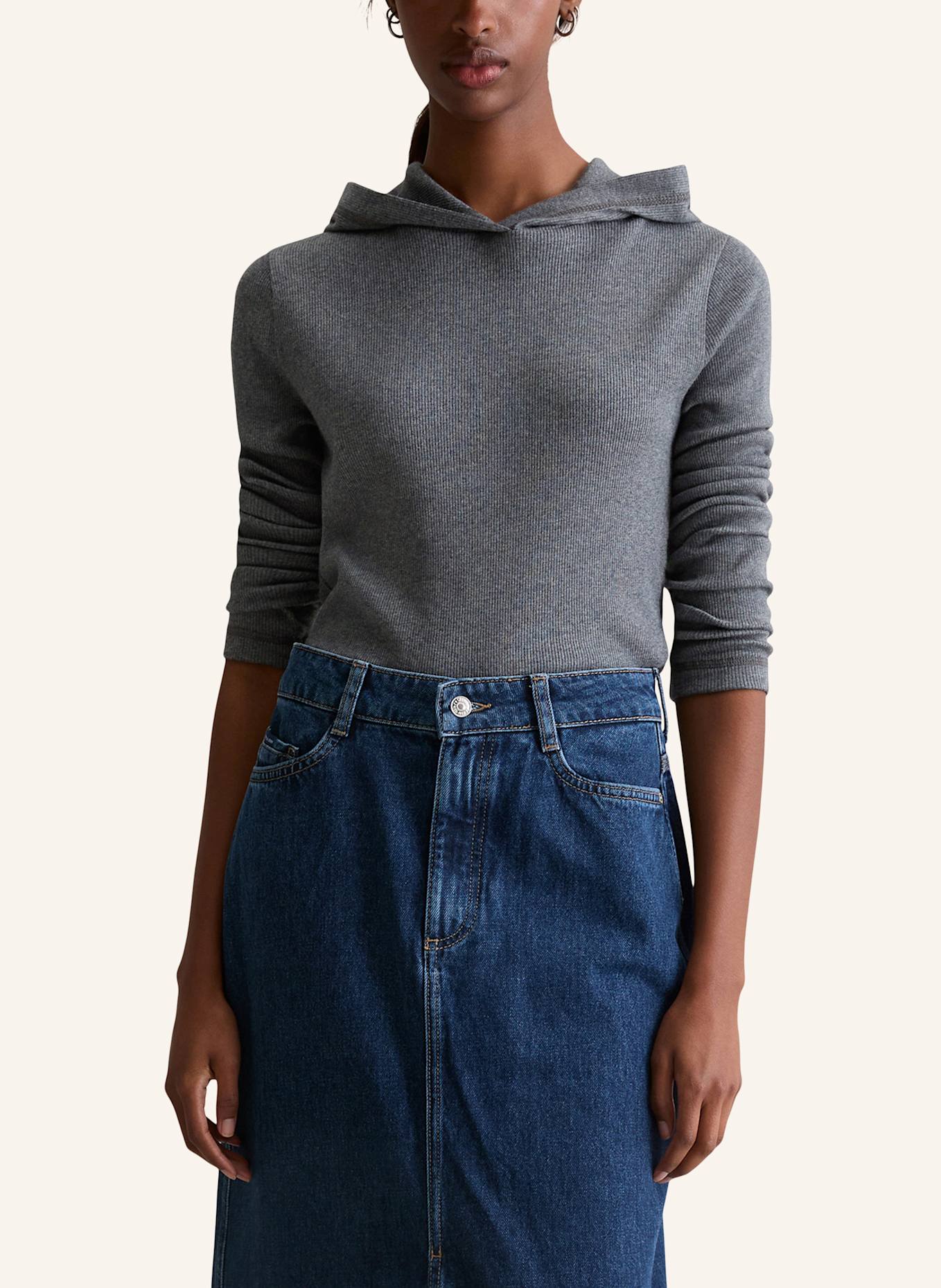 Marc O'Polo DENIM Kapuzen-Longsleeve: GRAU