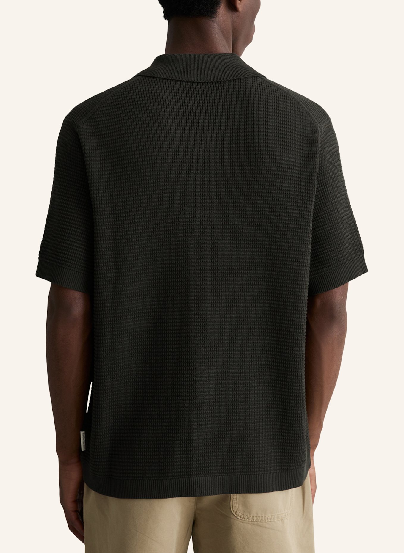 Marc O'Polo DENIM Strick Poloshirt: DUNKELGRAU