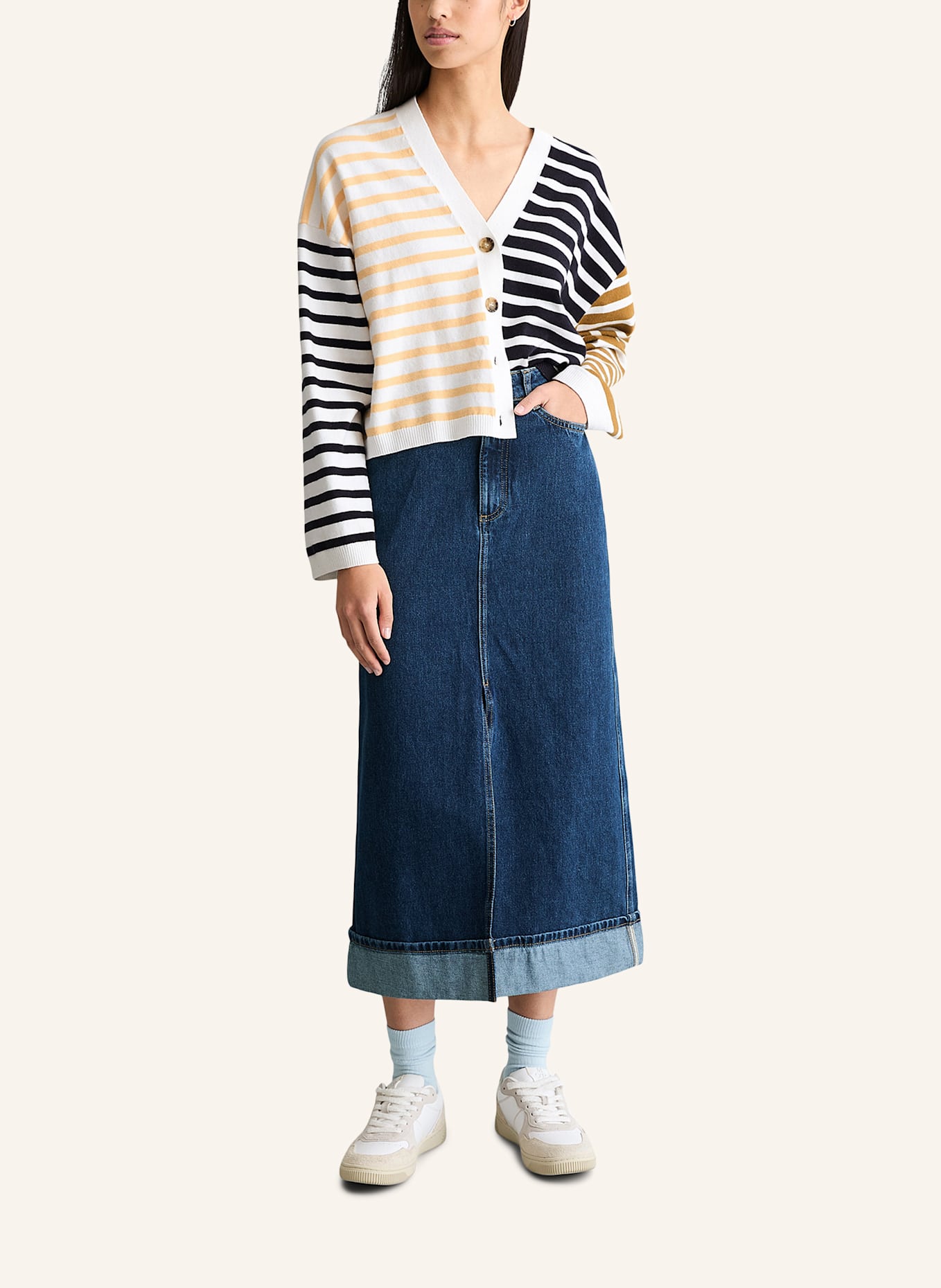 Marc O'Polo DENIM Strickpolo: ECRU