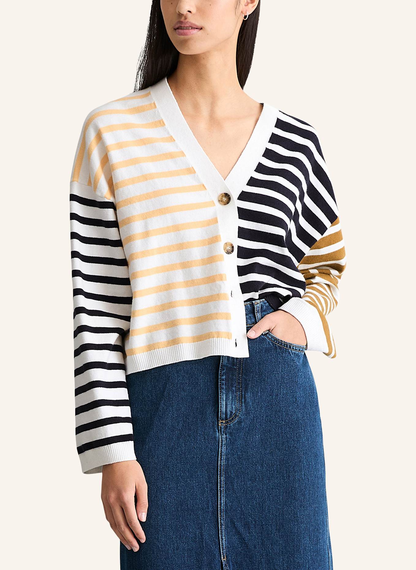 Marc O'Polo DENIM Strickpolo: ECRU