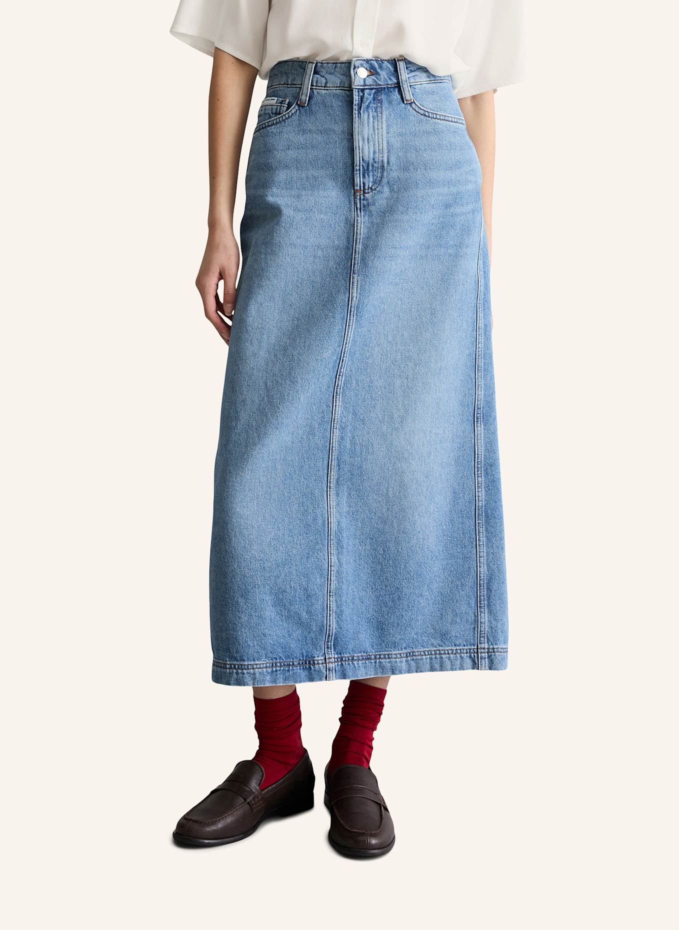 Marc O'Polo DENIM Maxi-Jeansrock: BLAU