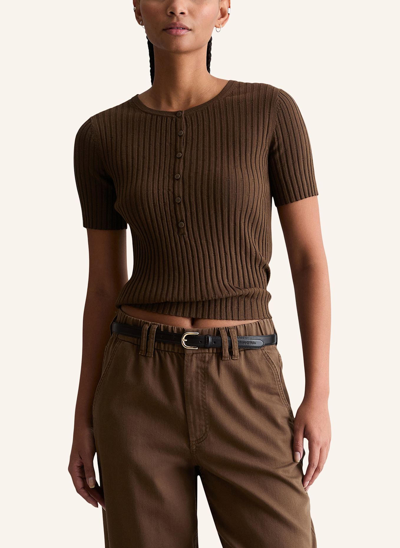 Marc O'Polo DENIM Feinstrickpullover: DUNKELBRAUN