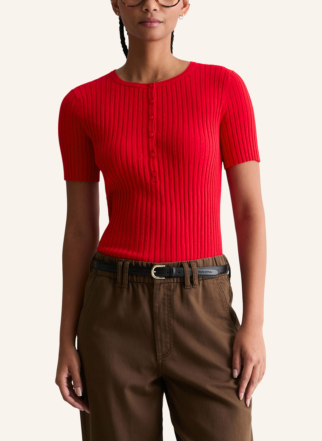 Marc O'Polo DENIM Feinstrickpullover: HELLROT