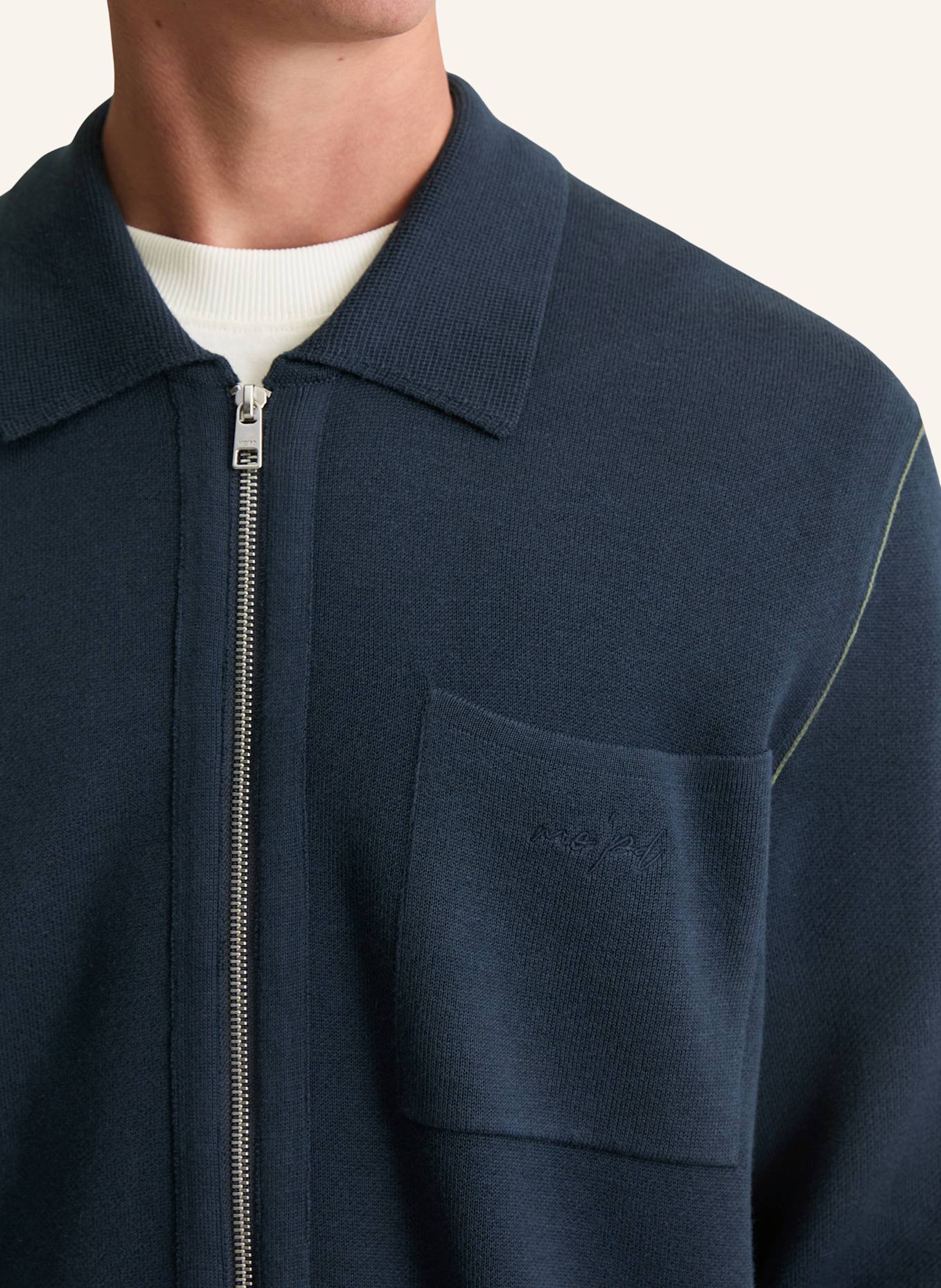 Marc O'Polo DENIM Strickjacke: DUNKELBLAU