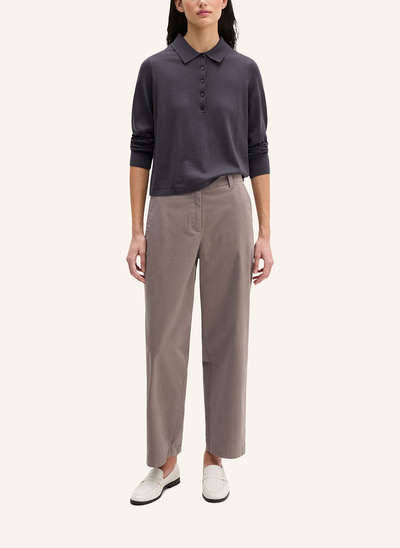 Marc O'Polo Feinstrick-Poloshirt: DUNKELGRAU