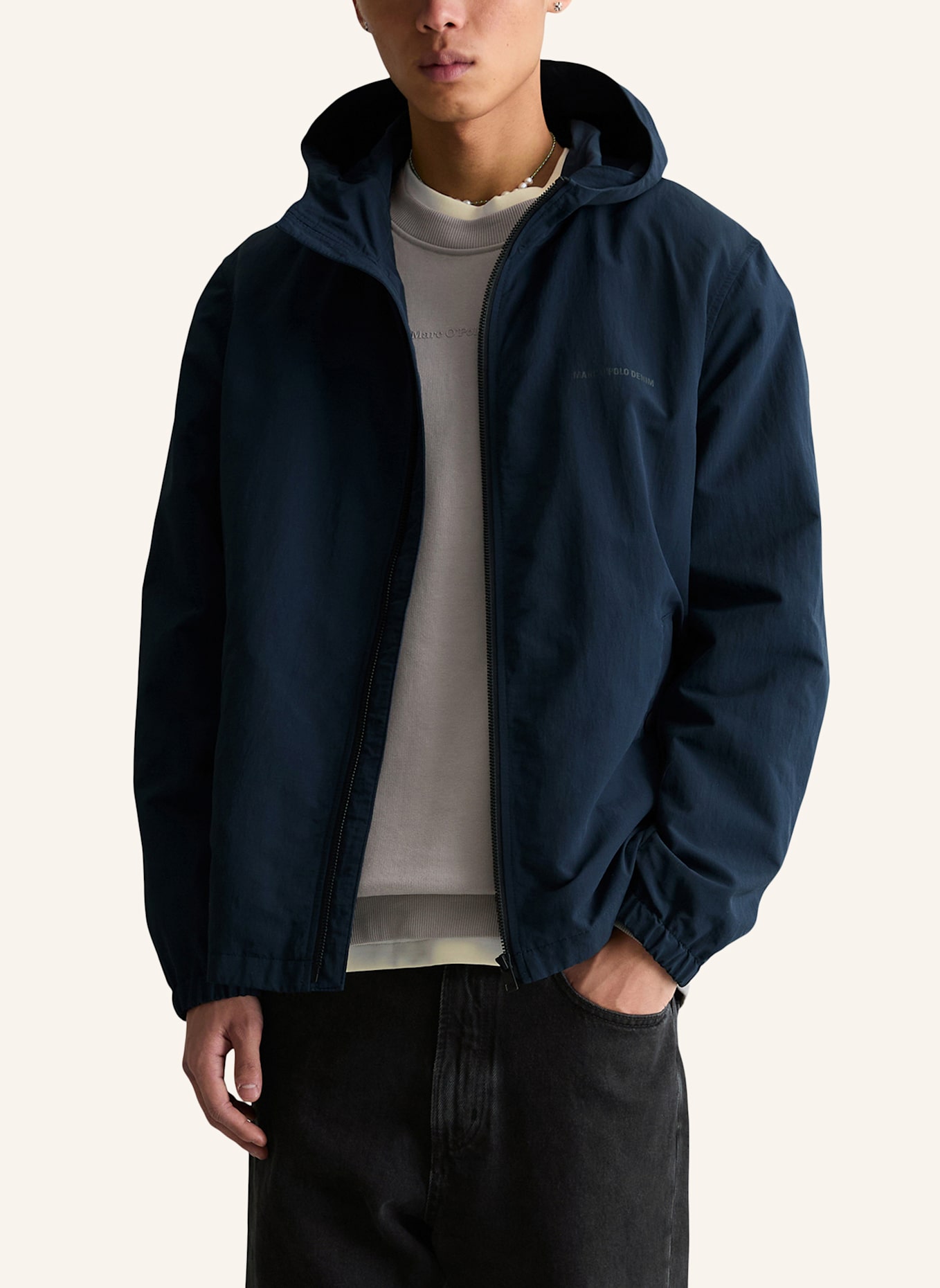 Marc O'Polo DENIM Kapuzen-Jacke: DUNKELBLAU