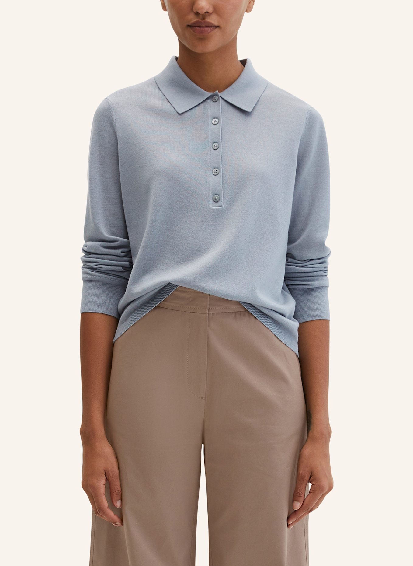Marc O'Polo Feinstrick-Poloshirt: GRAU