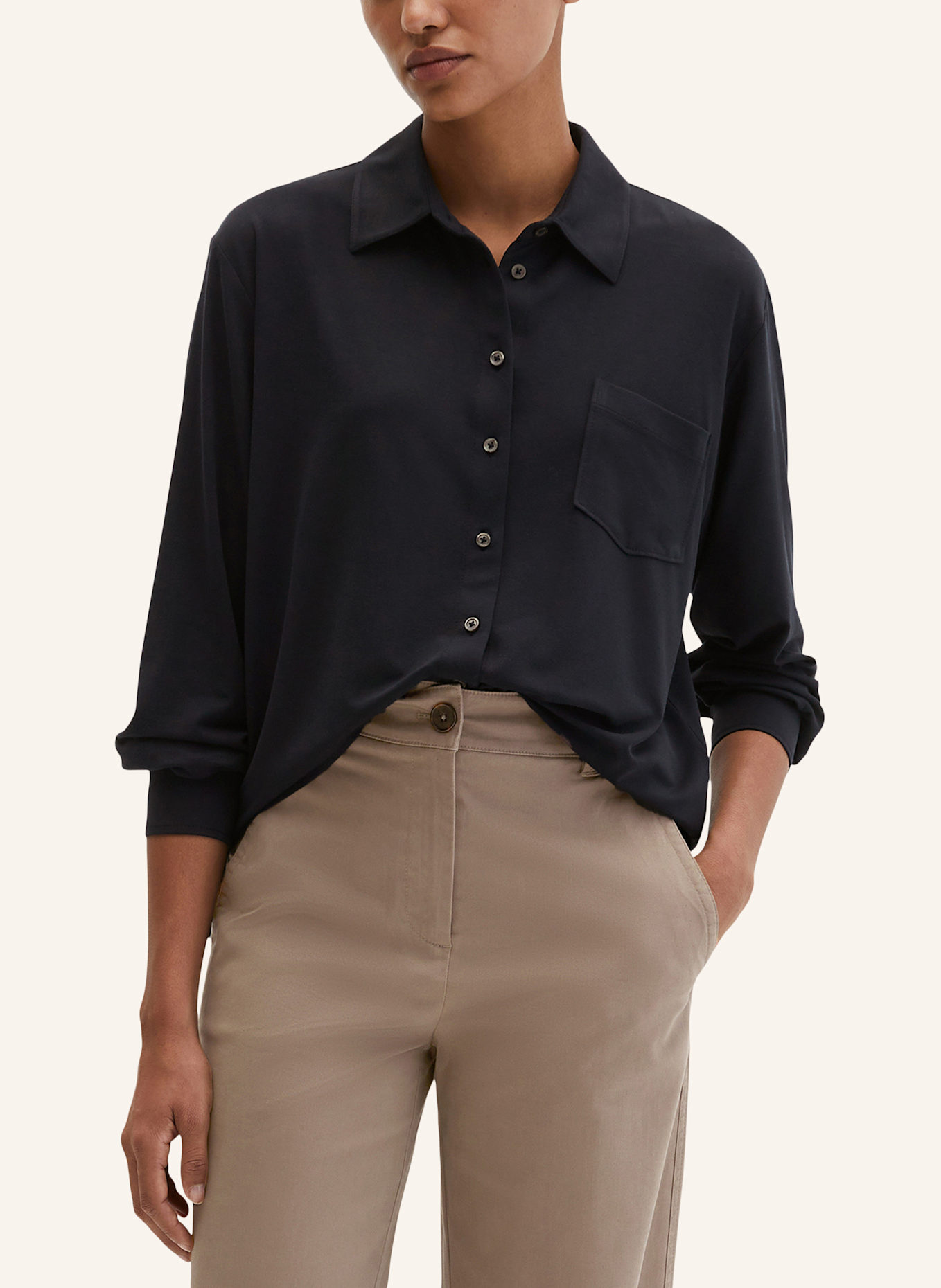 Marc O'Polo Jerseybluse: DUNKELBLAU