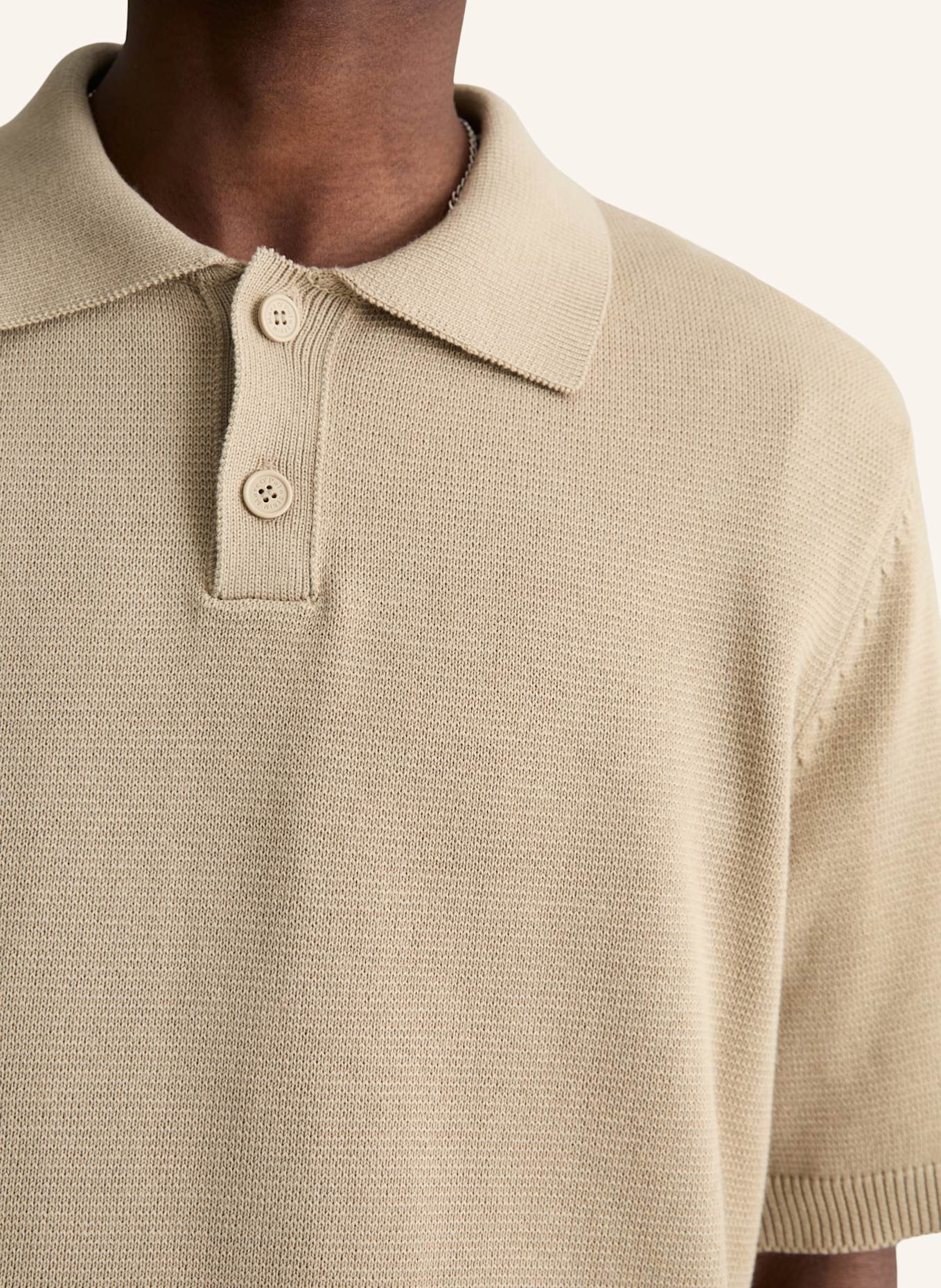 Marc O'Polo DENIM Strick-Poloshirt: BEIGE