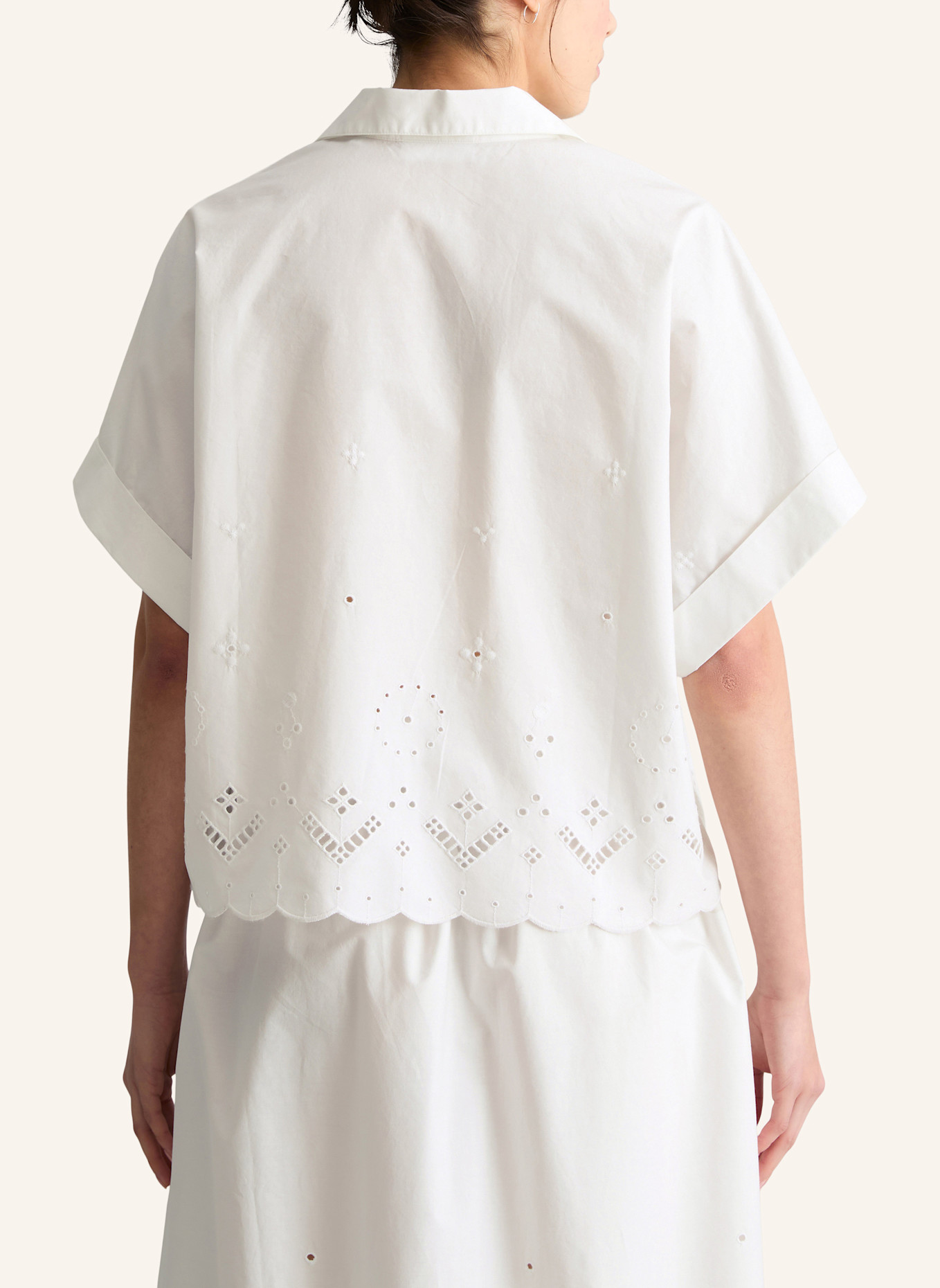 Marc O'Polo DENIM Spitzenbluse: WEISS