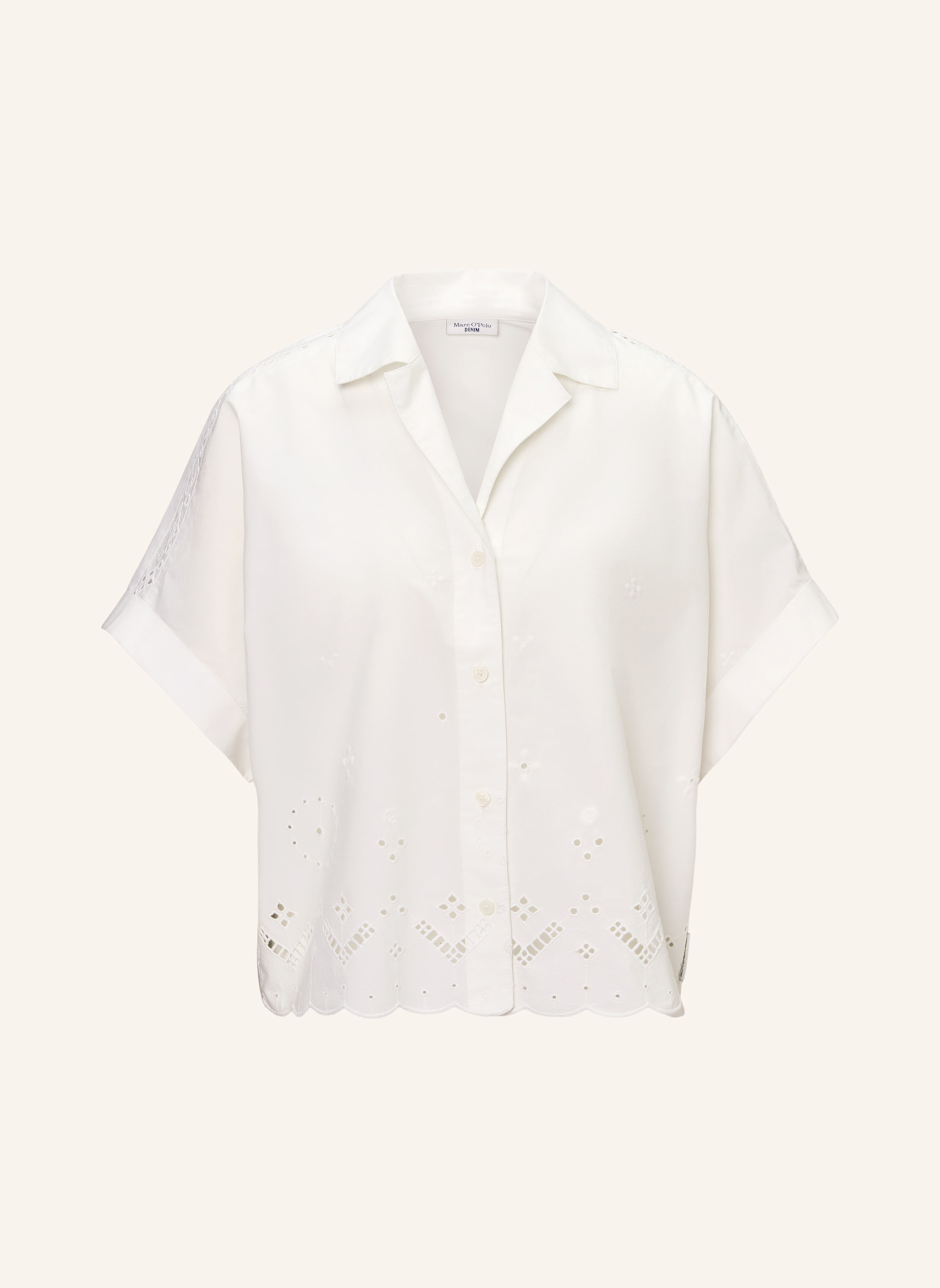Marc O'Polo DENIM Spitzenbluse: WEISS