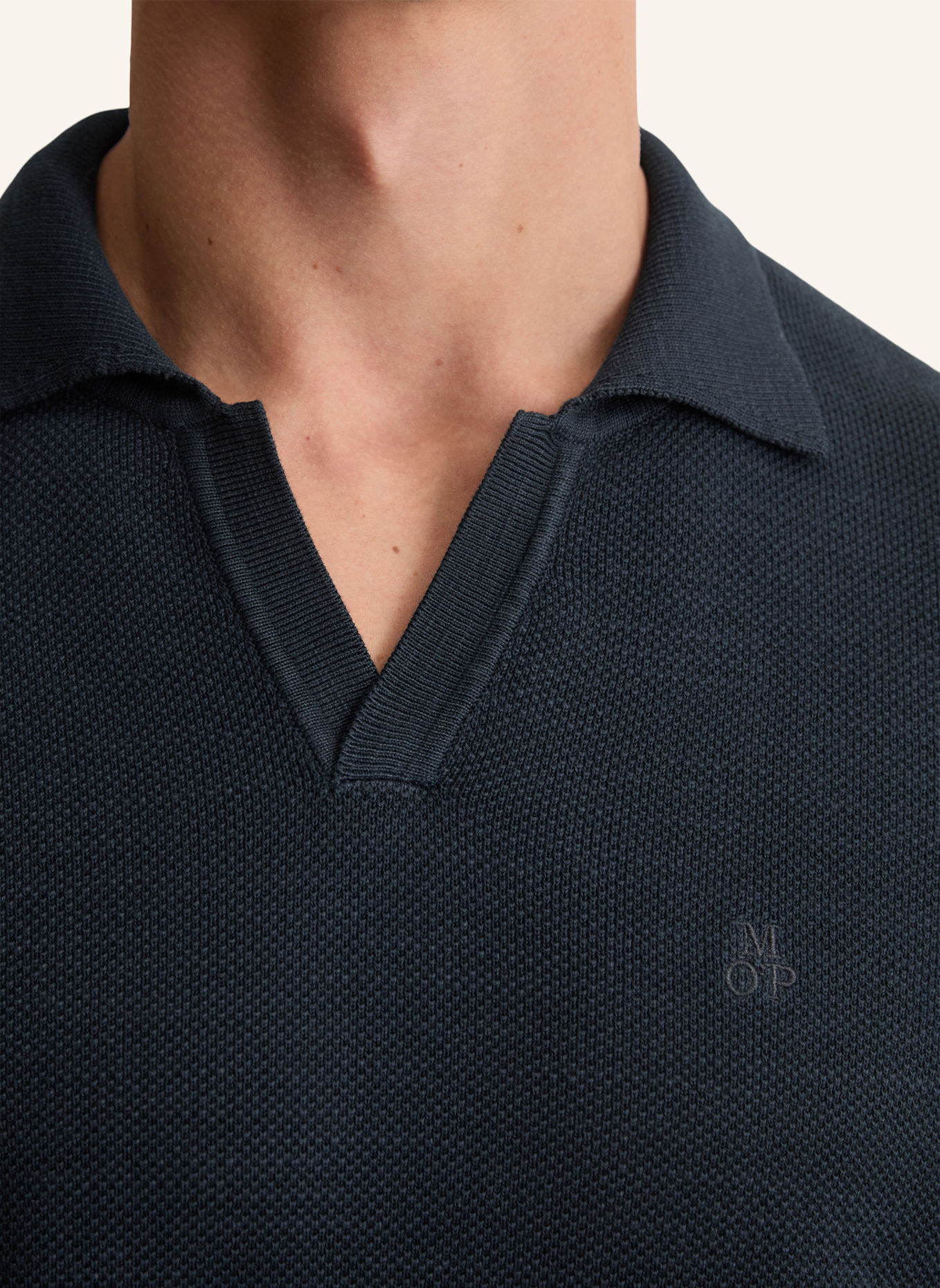 Marc O'Polo Strick-Poloshirt: DUNKELBLAU