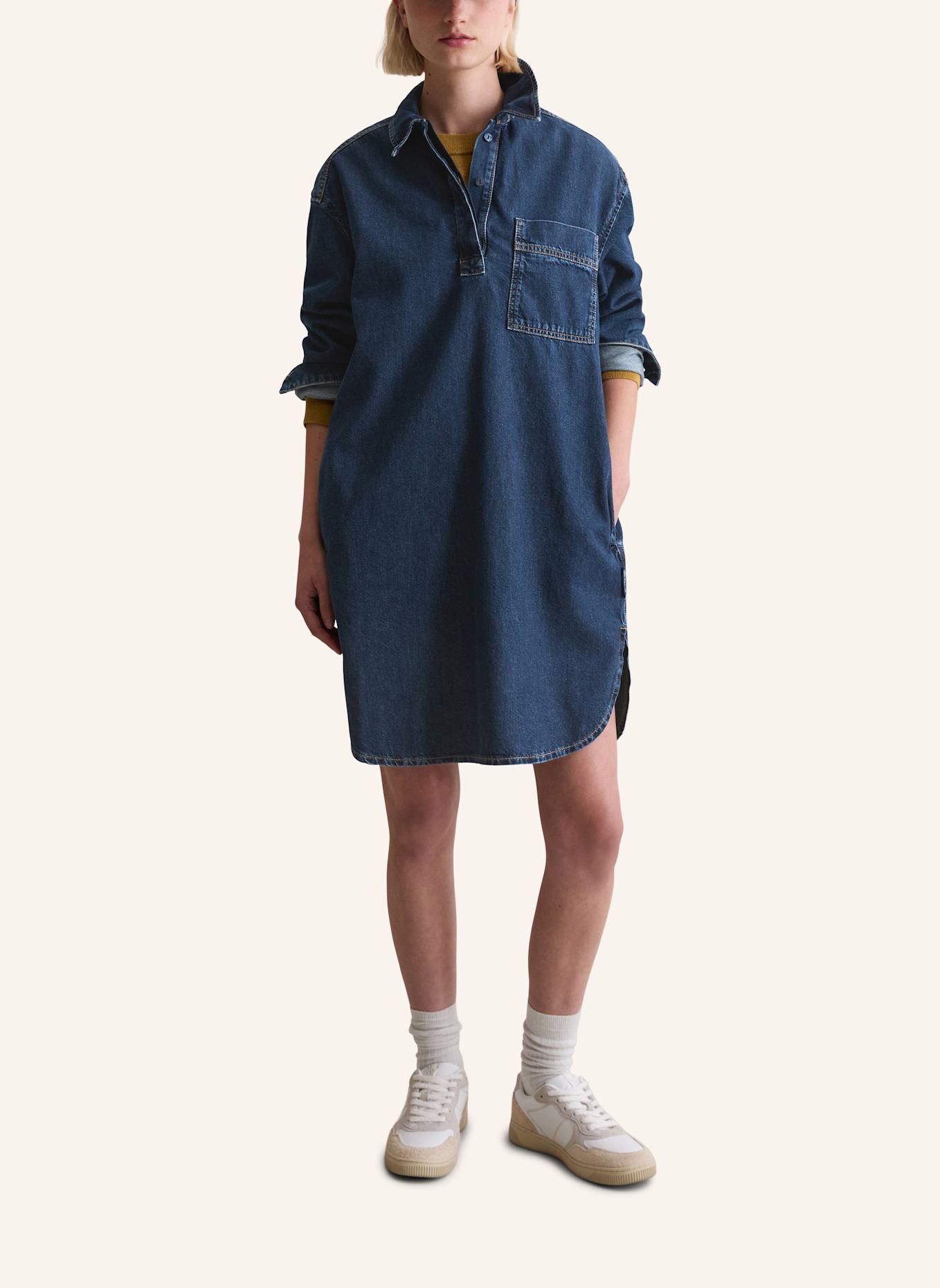 Marc O'Polo DENIM Jeans-Polokleid: DUNKELBLAU