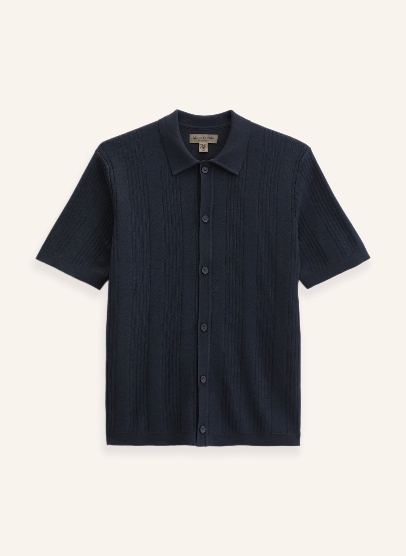 Marc O'Polo Strick-Shirt: DUNKELBLAU