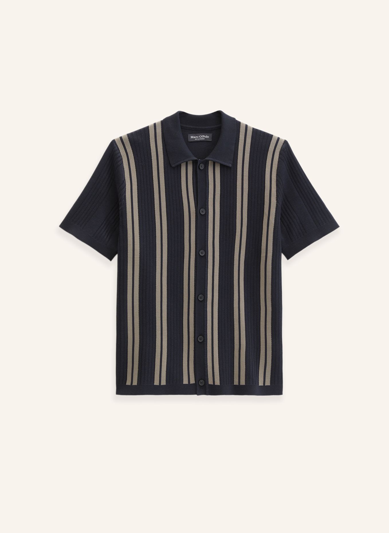 Marc O'Polo Strick-Shirt: DUNKELBLAU