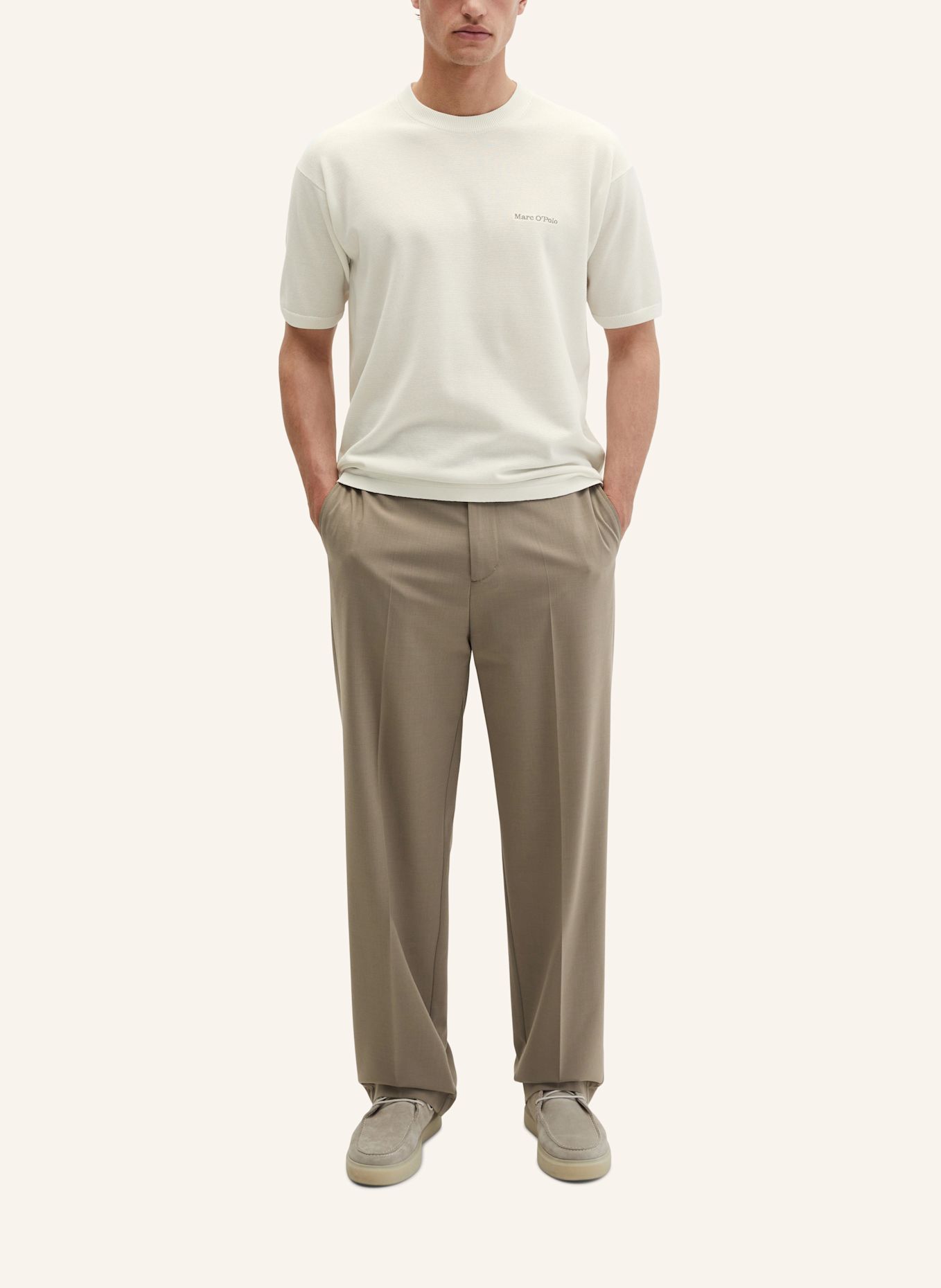 Marc O'Polo Kurzarm-Pullover: ECRU