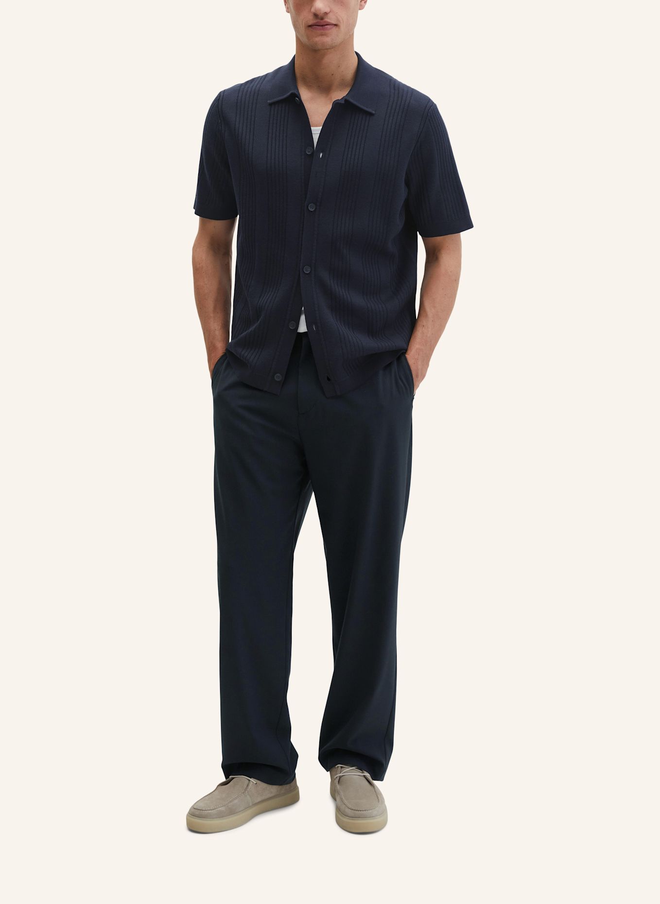 Marc O'Polo Strick-Shirt: DUNKELBLAU