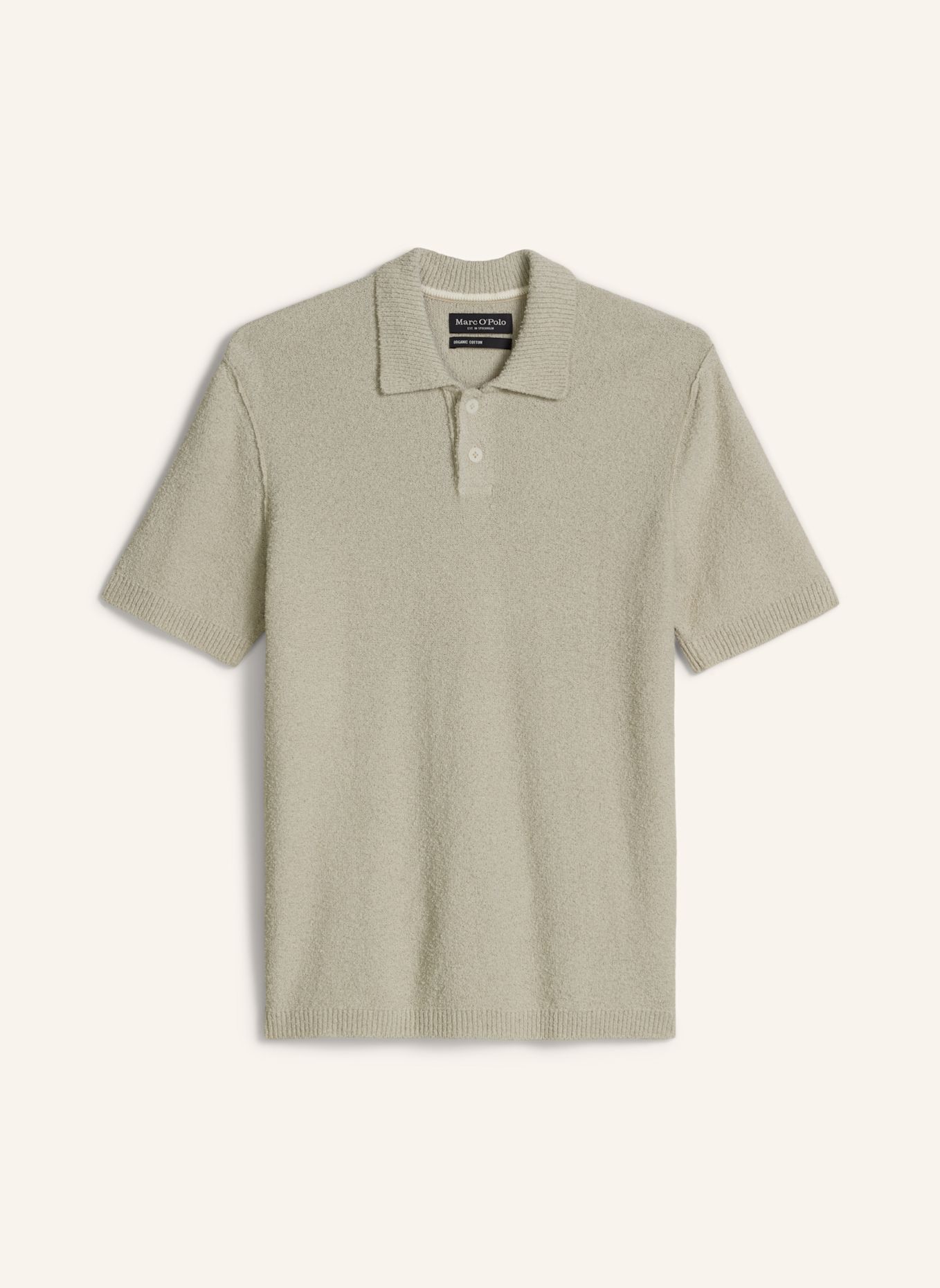 Marc O'Polo Bouclé-Poloshirt: HELLGRAU