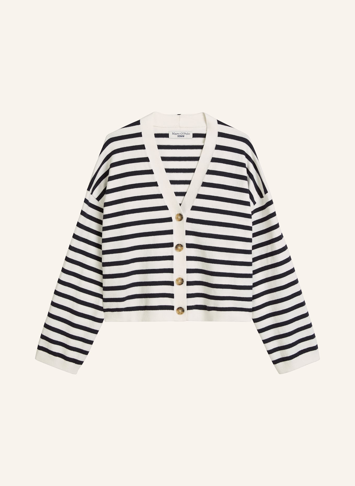 Marc O'Polo DENIM Strickpolo: DUNKELBLAU