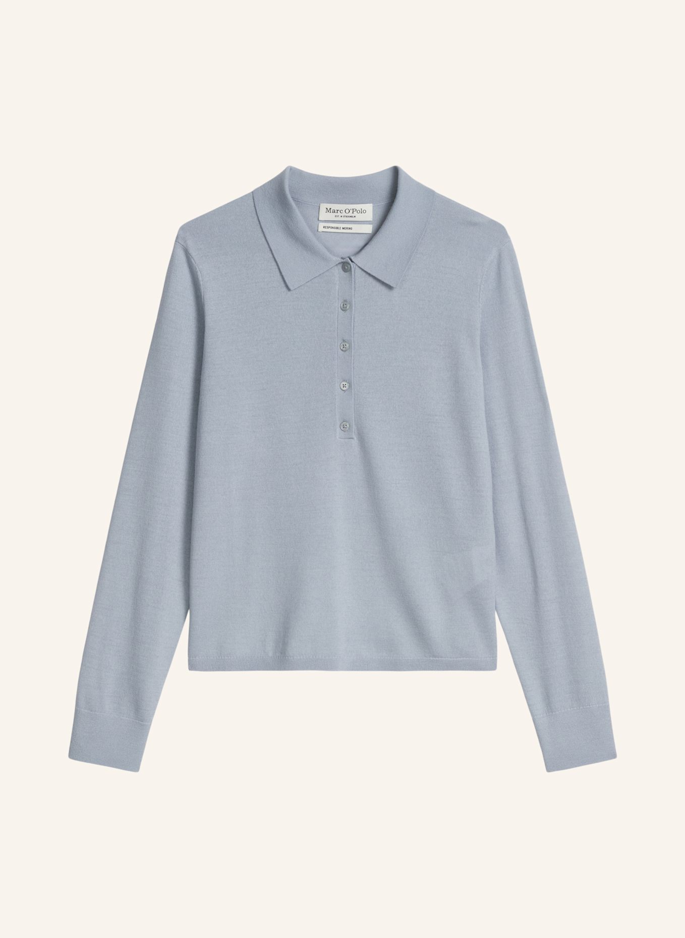Marc O'Polo Feinstrick-Poloshirt: GRAU