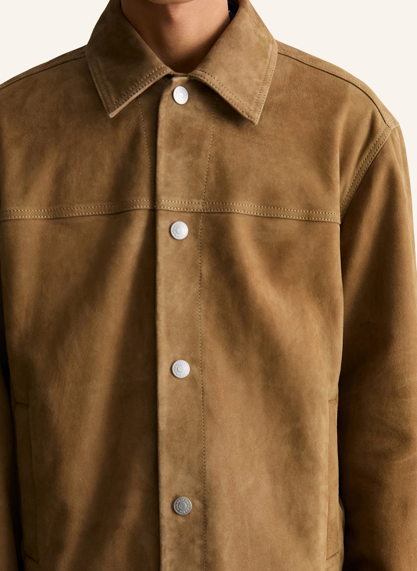 Marc O'Polo DENIM Lederjacke: GRAU