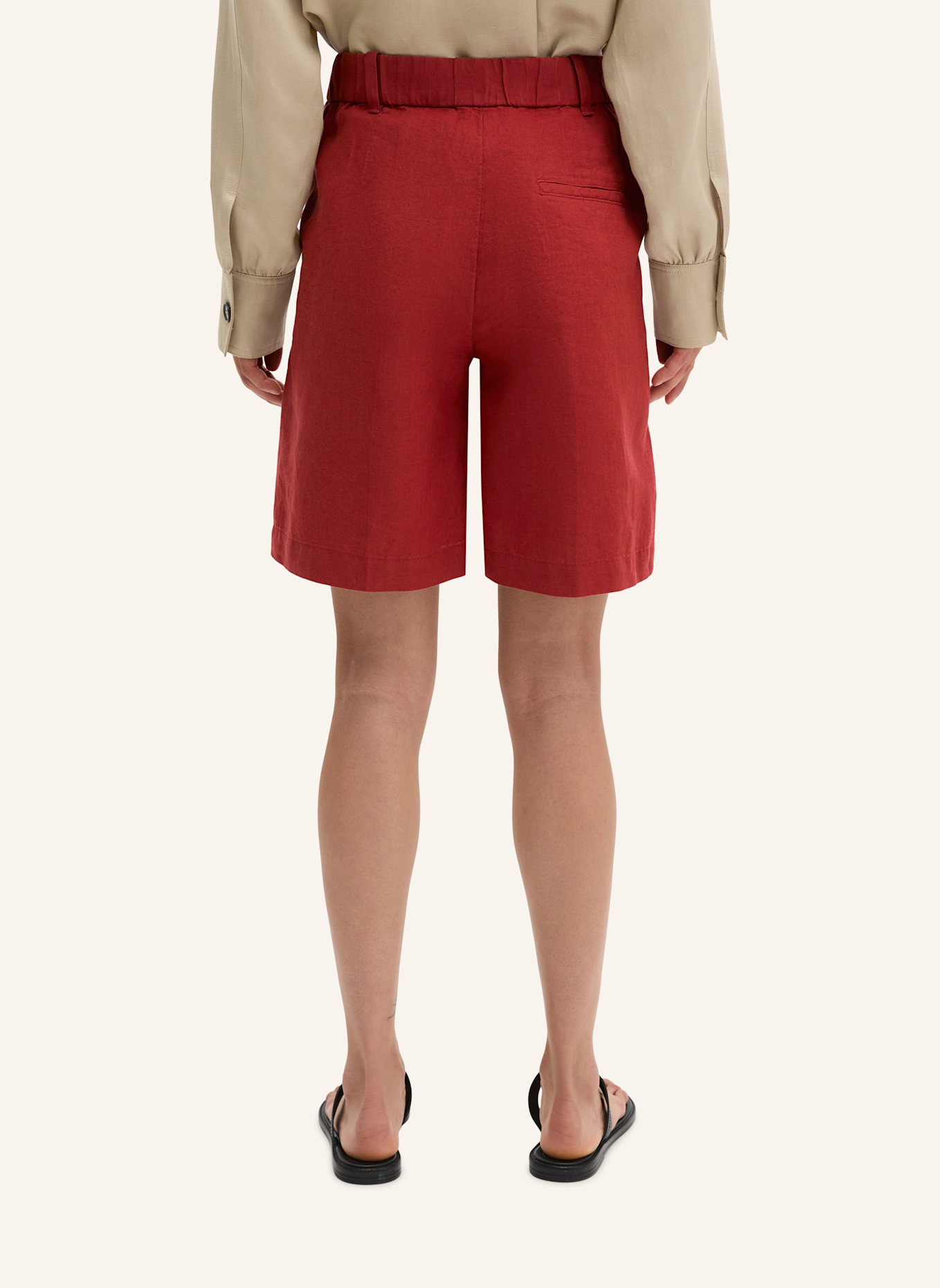 Marc O'Polo Leinenshorts: DUNKELROT