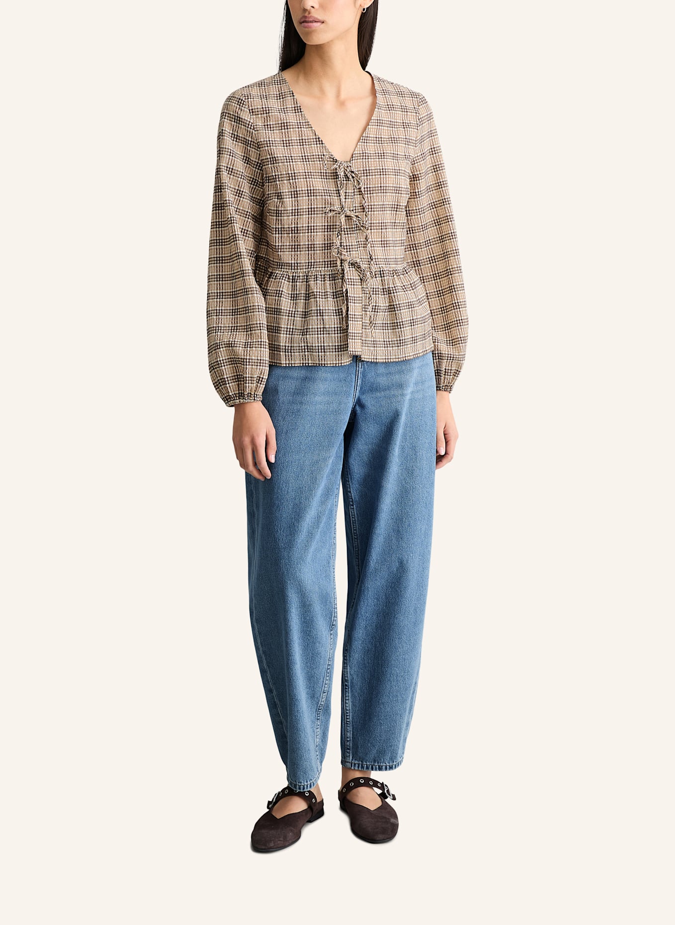 Marc O'Polo DENIM Peplum-Bluse: ECRU