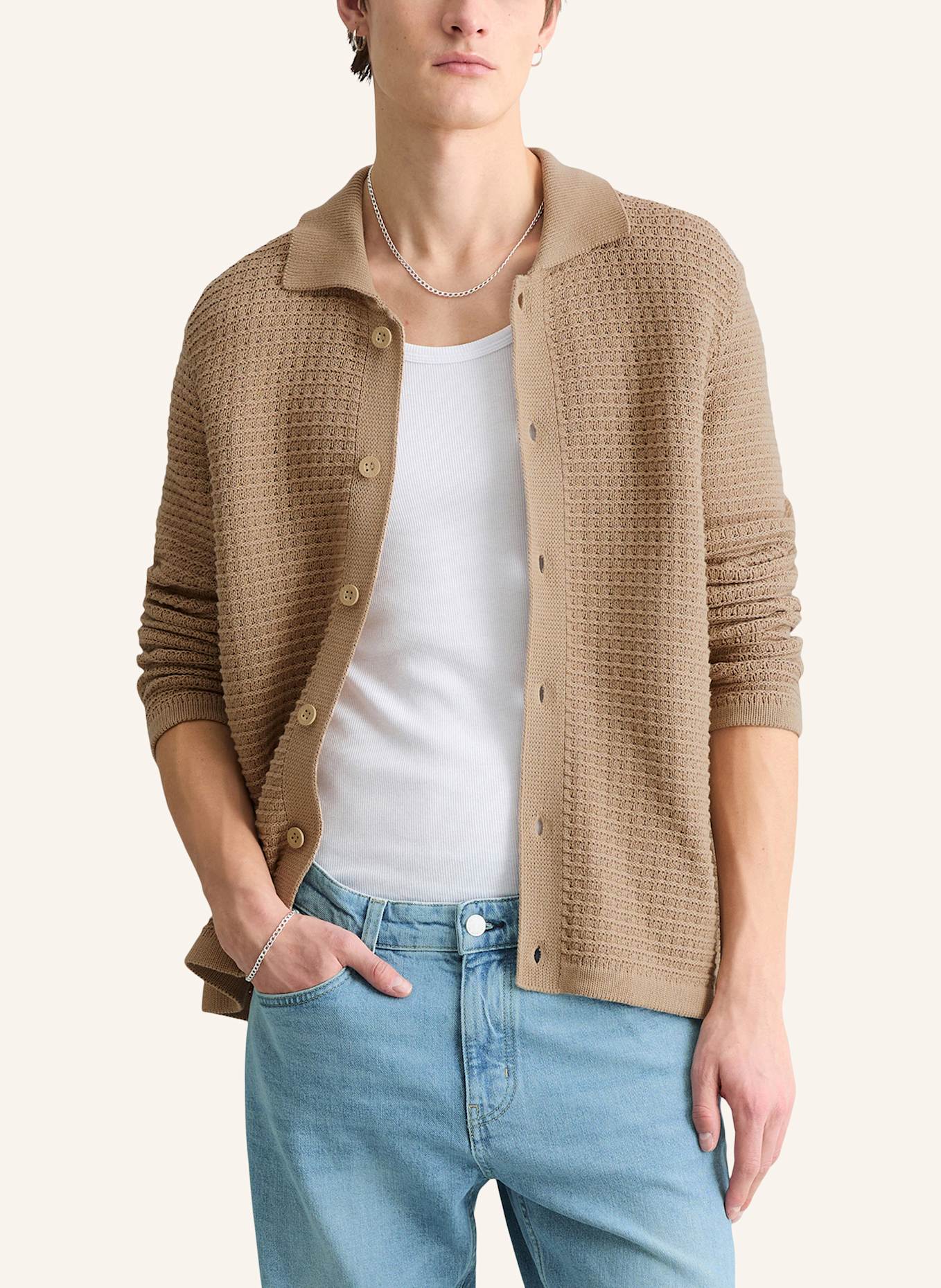 Marc O'Polo DENIM Strickjacke: BEIGE