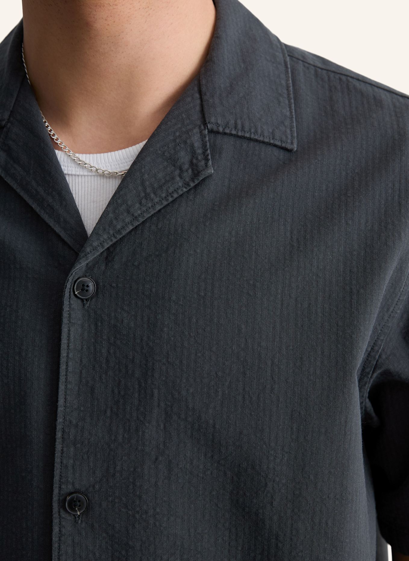 Marc O'Polo DENIM Kurzarm-Hemd: DUNKELBLAU
