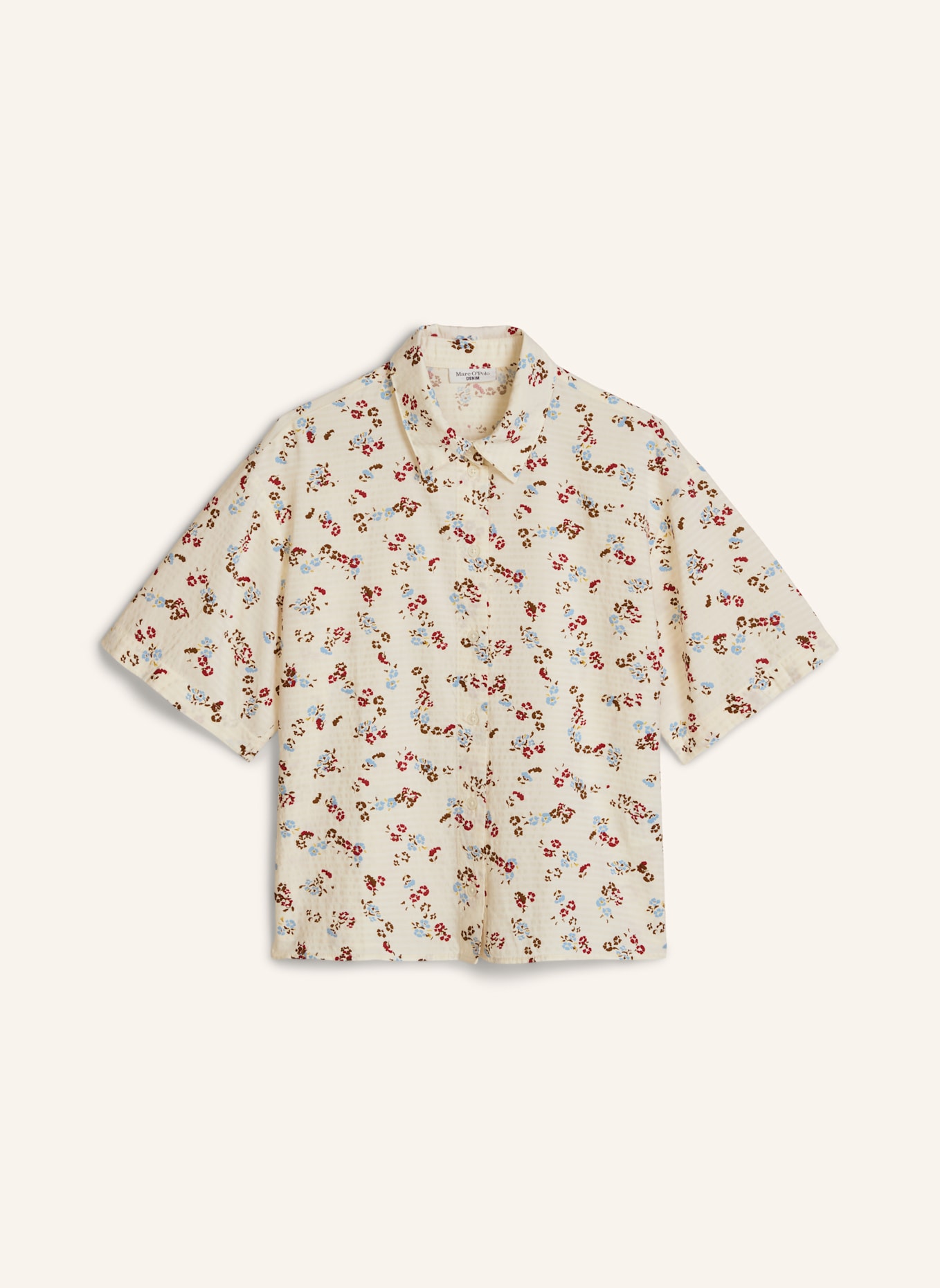 Marc O'Polo DENIM Print-Bluse: WEISS