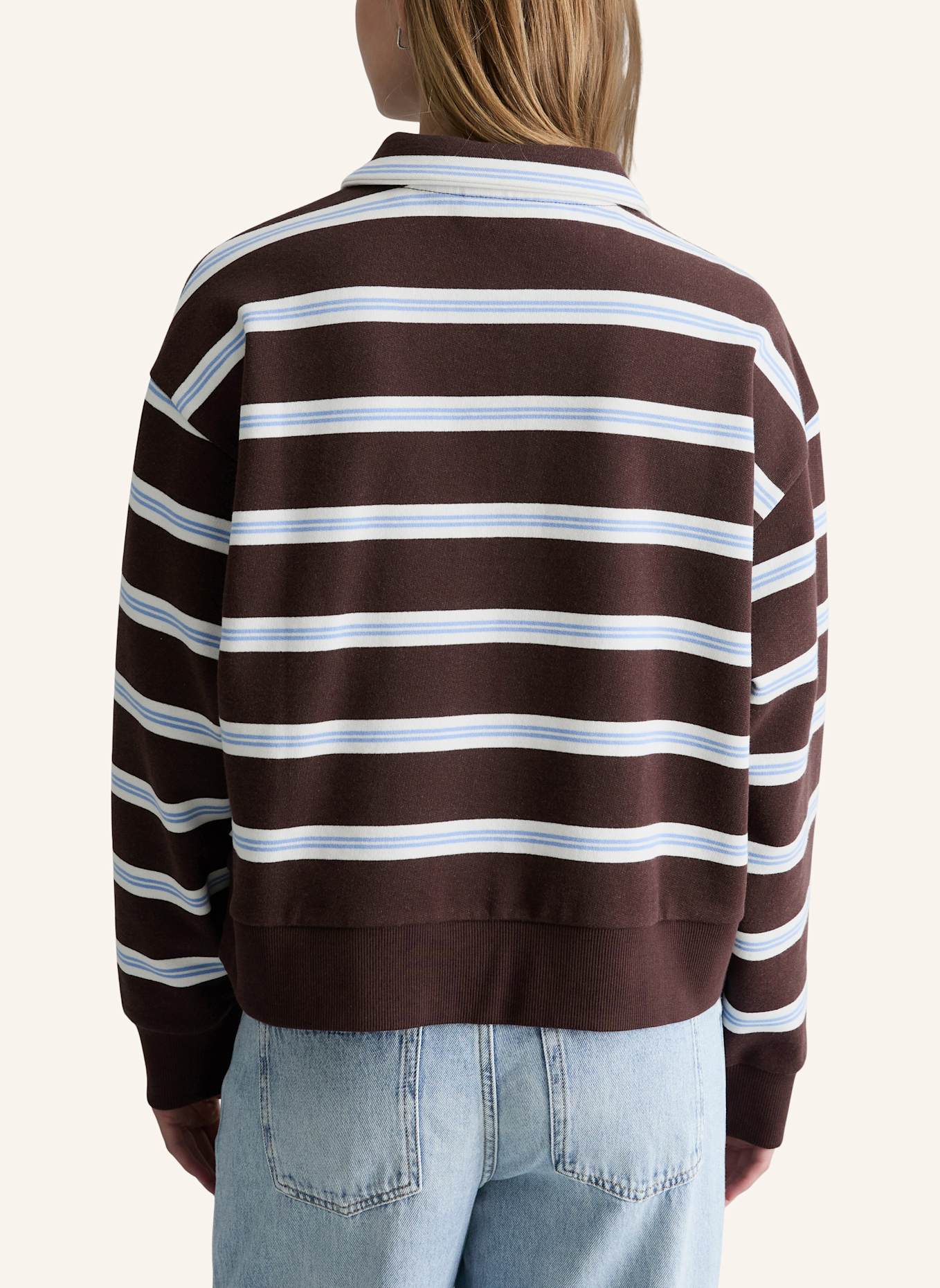 Marc O'Polo DENIM Polo-Sweatshirt: DUNKELBRAUN