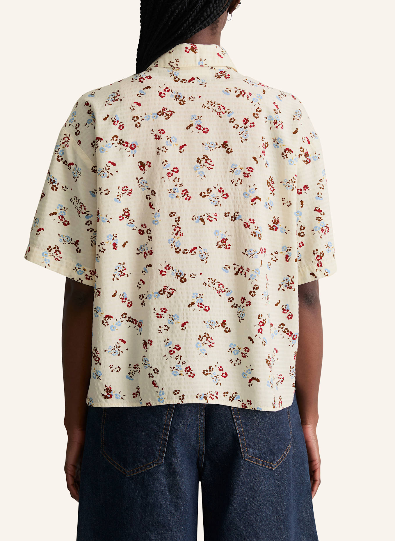 Marc O'Polo DENIM Print-Bluse: WEISS