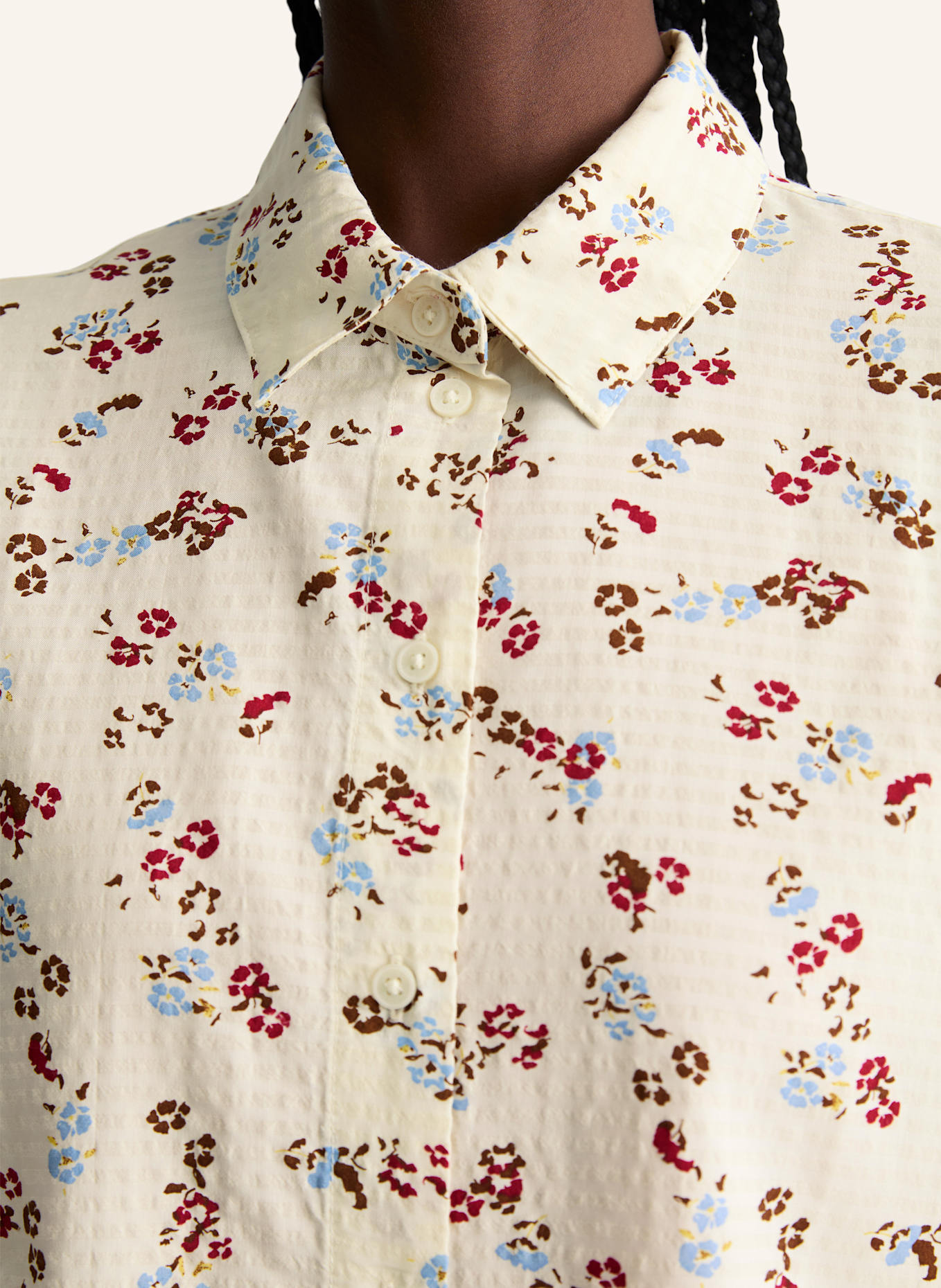 Marc O'Polo DENIM Print-Bluse: WEISS