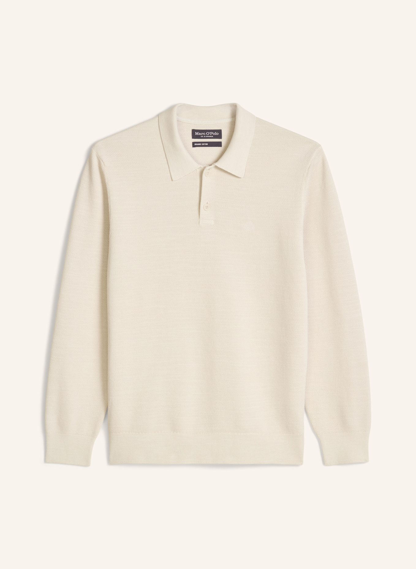 Marc O'Polo Strick-Poloshirt: HELLGRAU