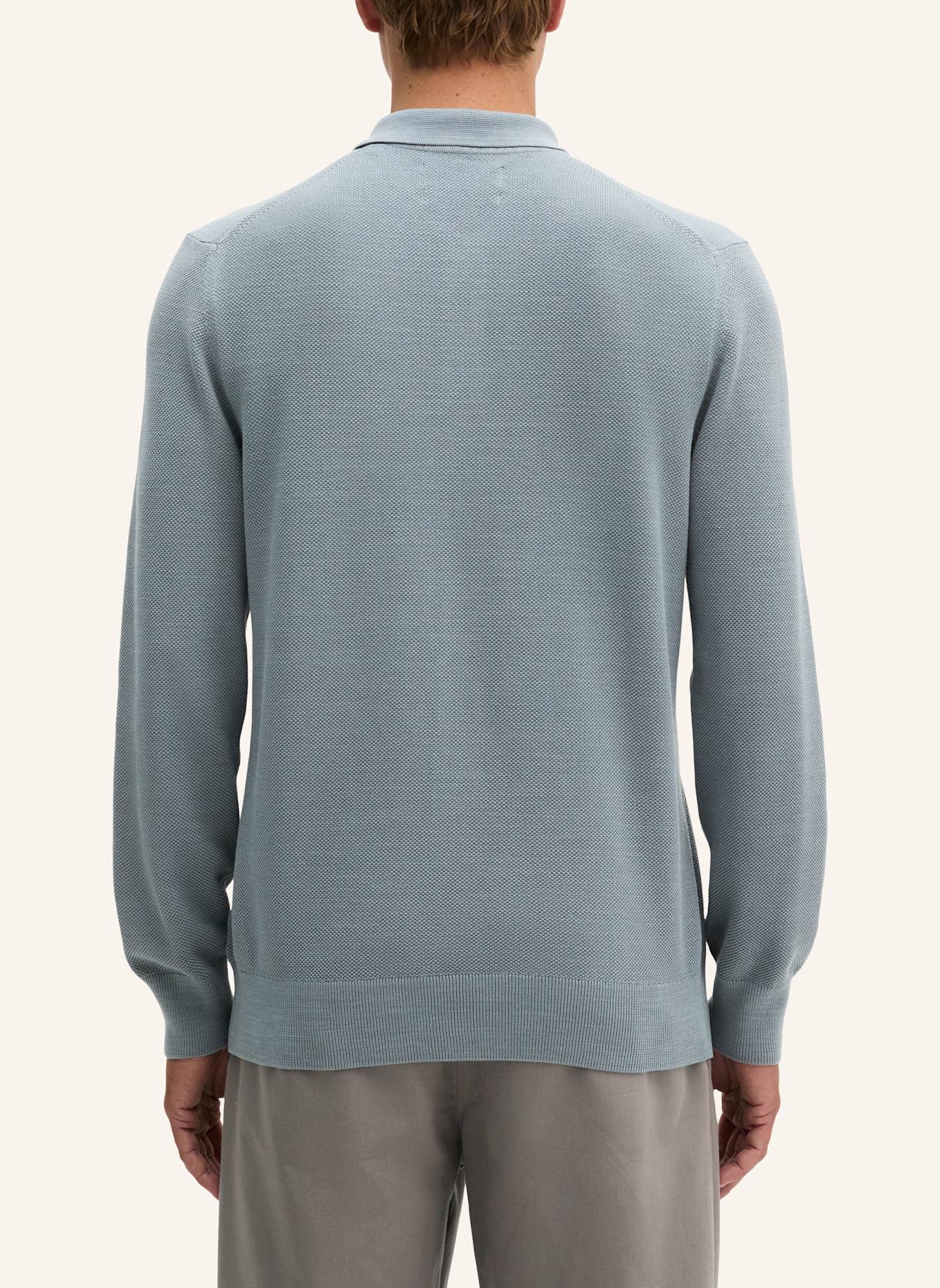 Marc O'Polo Strick-Poloshirt: GRAU